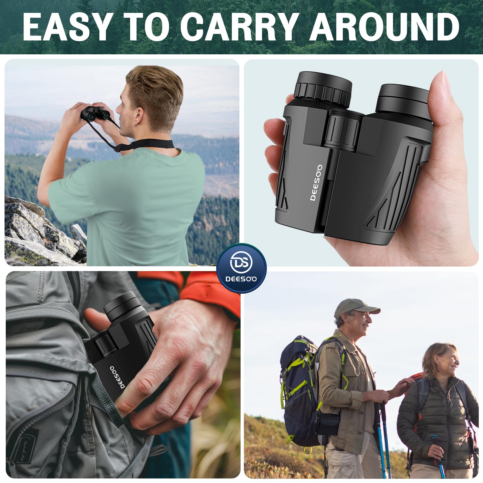 Deesoo 15X25 Hd Binoculars For Adults Bird Watching - Premium Optics Binocular For Hunting Travel Outdoor Enthusiasts
