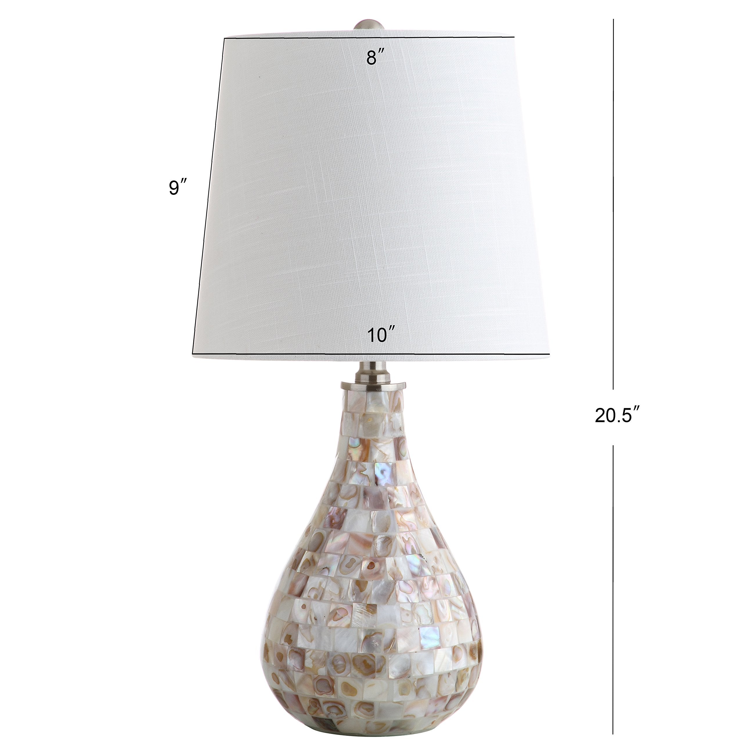 Jonathan Y Jyl1024A Mona 20.5" Mini Led Table Lamp, Cottage, Coastal, Transitional, Modern, Elegant, Office, Living Room, Family Room, Dining Room, Bedroom, Hallway, Foyer, Seashell