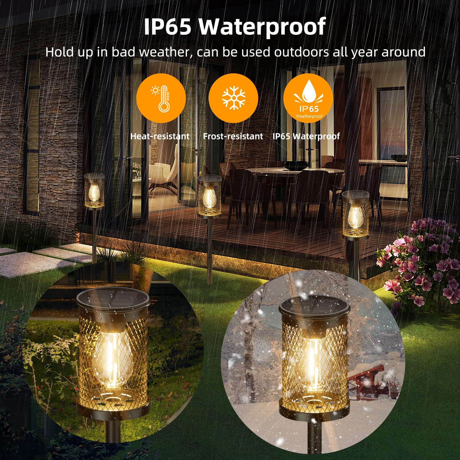 Adecorty Solar Pathway Lights Outdoor 4 Pack Solar Lights Outdoor Waterproof Super Bright Filament Led Mesh Metal Outside Path Lawn Patio Walkway Yard Garden Decor,  For Mother'S Day