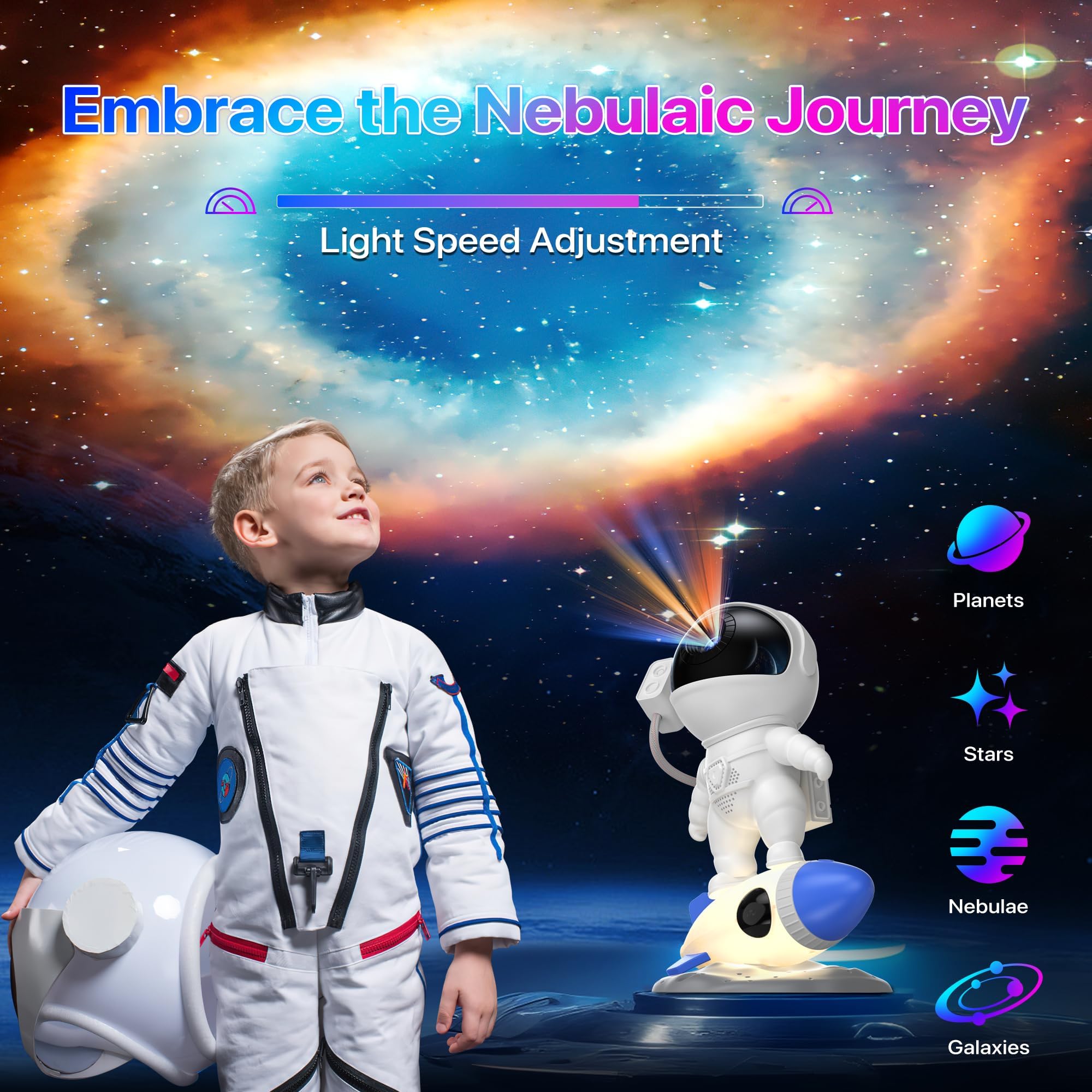 Flylily Galaxy Projector, 12 In 1 Hd Planetarium Astronaut Galaxy Projector For Bedroom, Galaxy Star Night Light Projector For Kids Adults Gaming Room/Party/Home Décor
