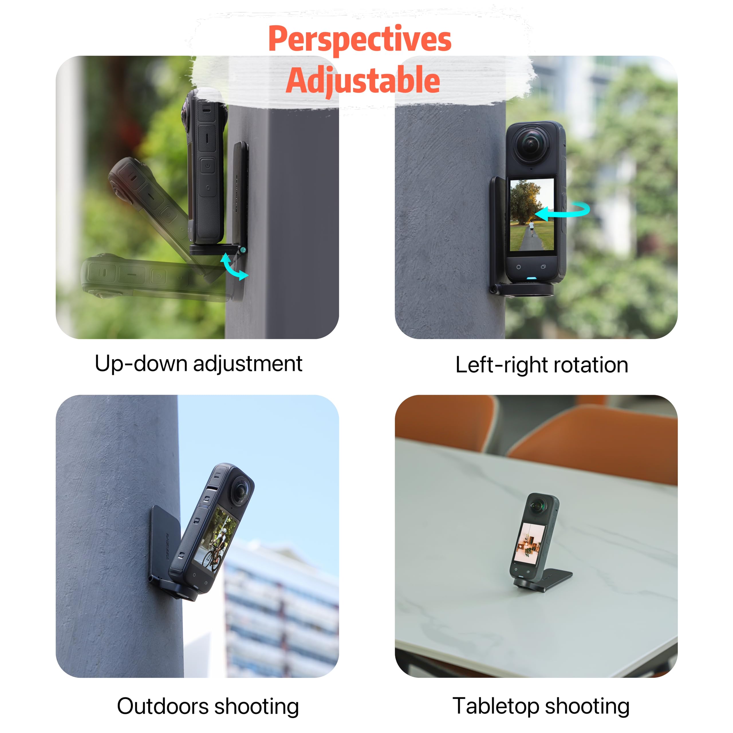 Woenjo Magnetic Mount Stand Compatible For Insta360 X5 X4, Magnet Steering Holder Bracket With 1/4 Screw For Insta 360 Action Camera, Stand Base For Insta360 X5/X4/X3/Go 3/Go 2/Dji Pocket 3