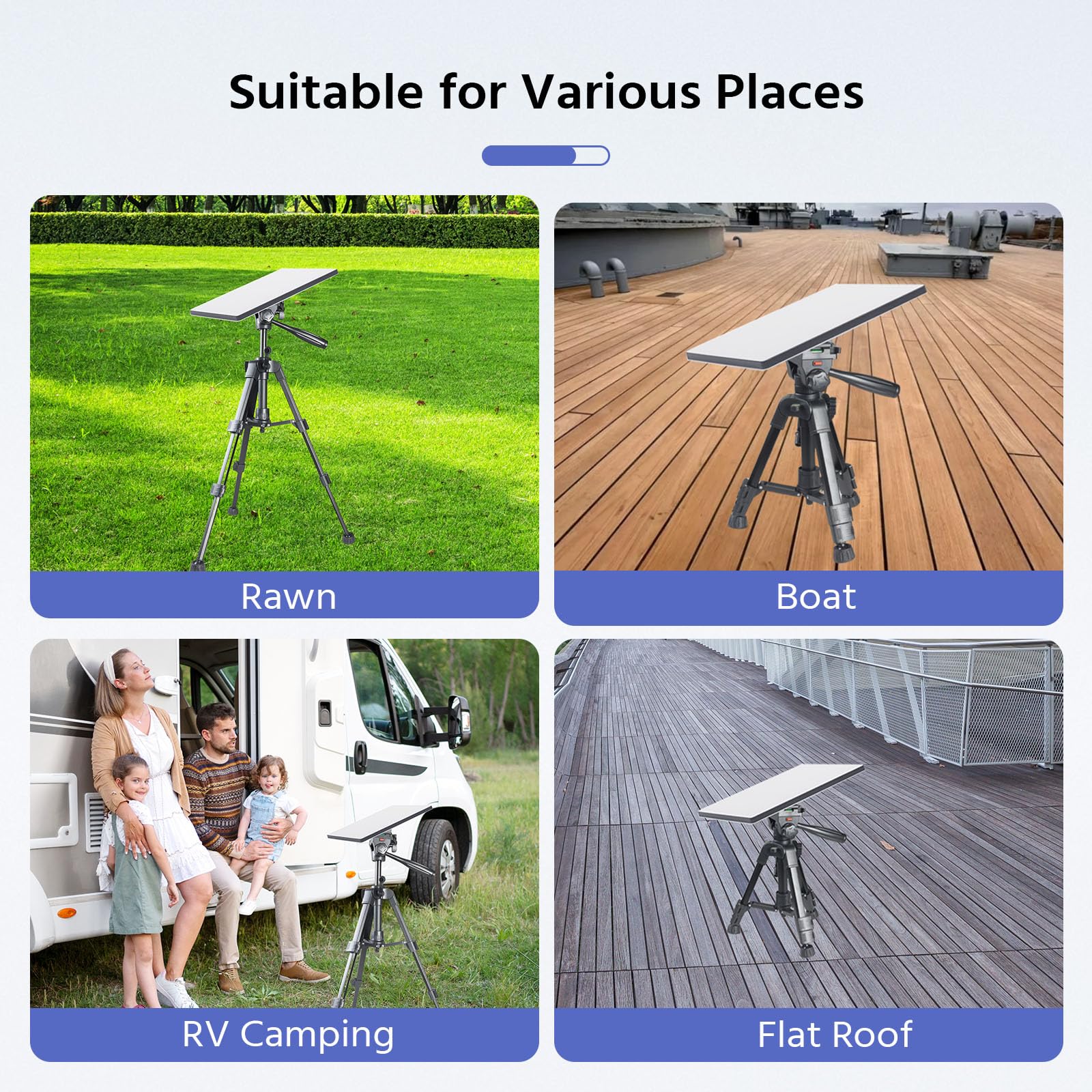 Rozoer Compact & Adjustable Mini Tripod With Adapter For Starlink Mini - Portable Aluminum Alloy Tripod With Abs Mount Adapter For Camping, Hiking, Travelling (Black 24.8In Tripod)