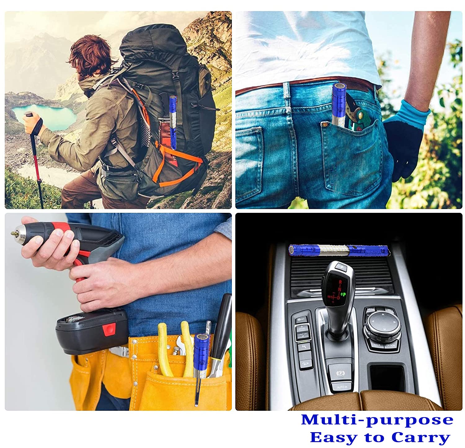 Ariel Edge Telescoping Led Flashlight – 18 White & 9 Red Cob Lights – Battery-Powered – Magnetic Base