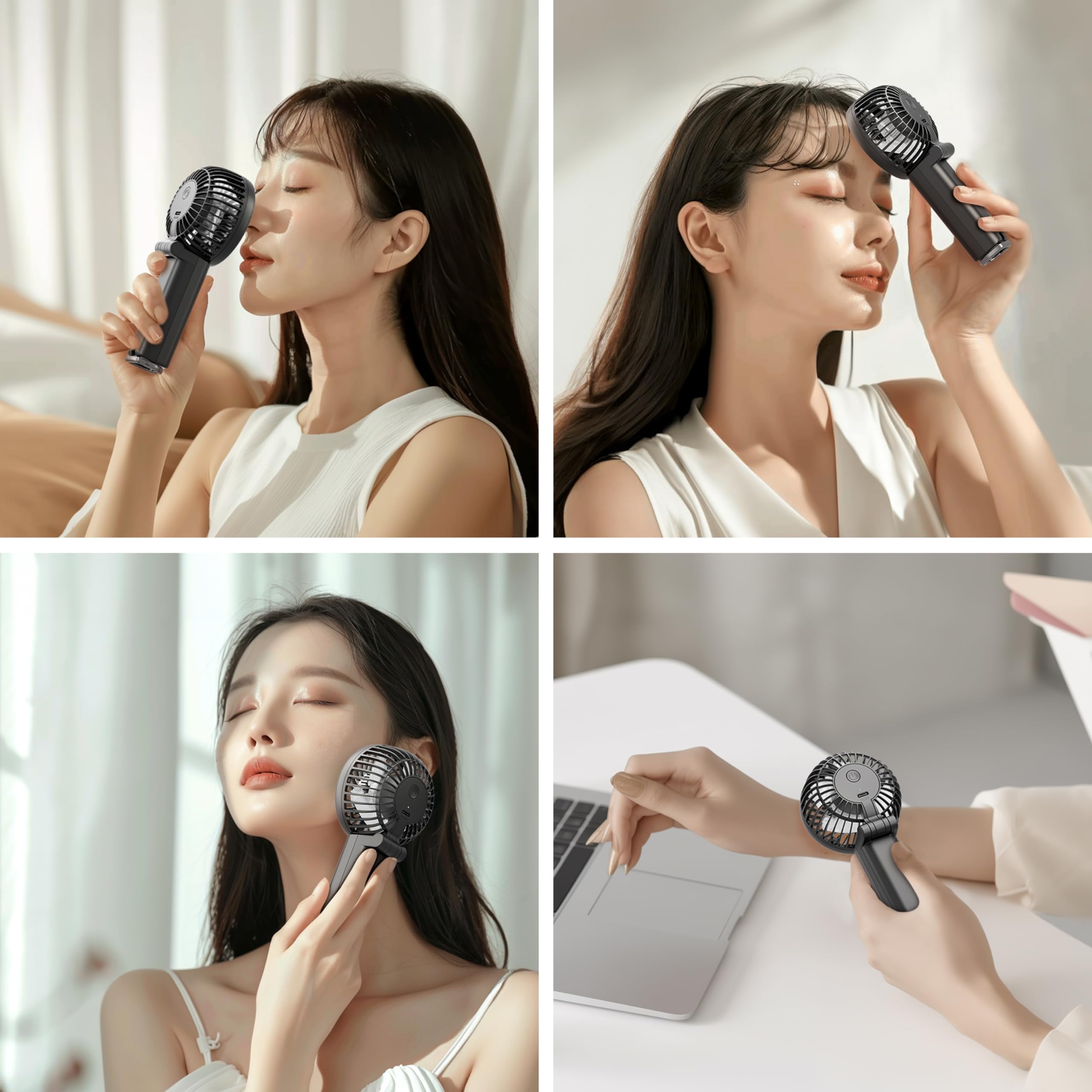 Handfan 5000Mah Handheld Cooling Fan, Mini Portable Ac Fan Rechargeable, Pocket Ice Fan, Foldable
