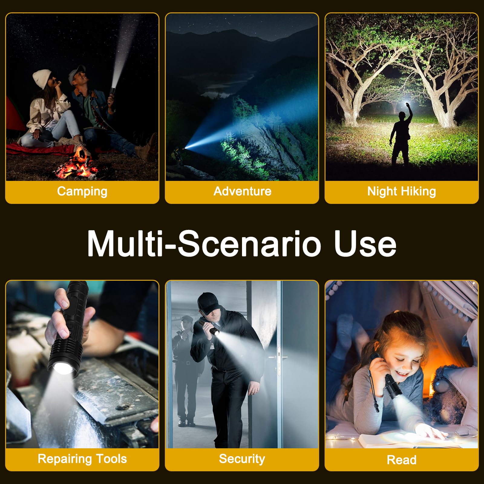 Attimal Rechargeable Flashlight - High Power 18000 Lumens, Led Display, Adjustable Focus, Usb Charging, 5 Modes, Ipx4 Waterproof Led Headlamp For Camping, Hiking, Emergency, Etc.