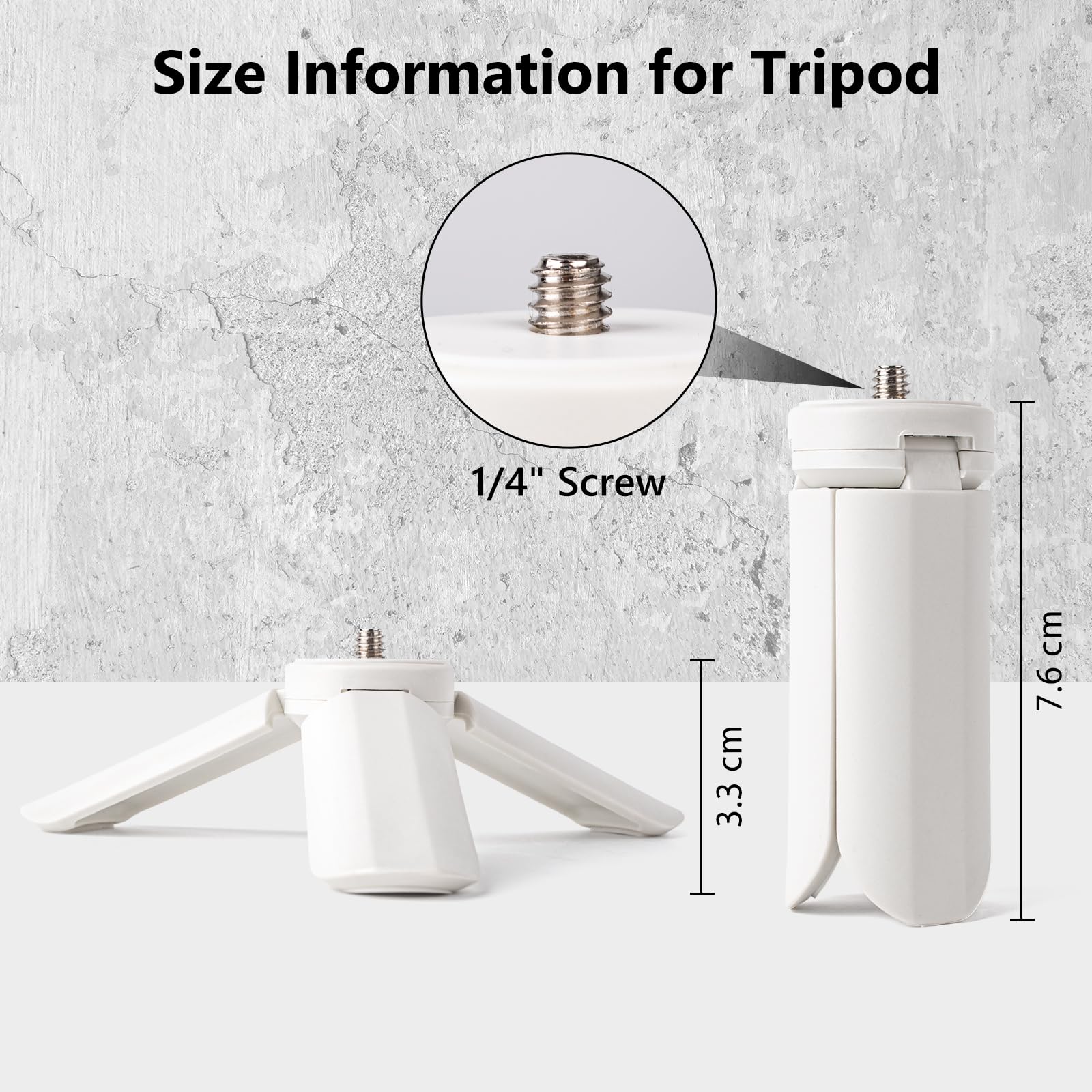 Muziri Kinokoo Mini Tripod For Fuji Instax Pal With 1/4 Inch Screw - Compatible For Instax Pal/Evo/70/Lomo Instant Camera - Portable Camera Tripod With Slip Resistant Rubber Footpads - White