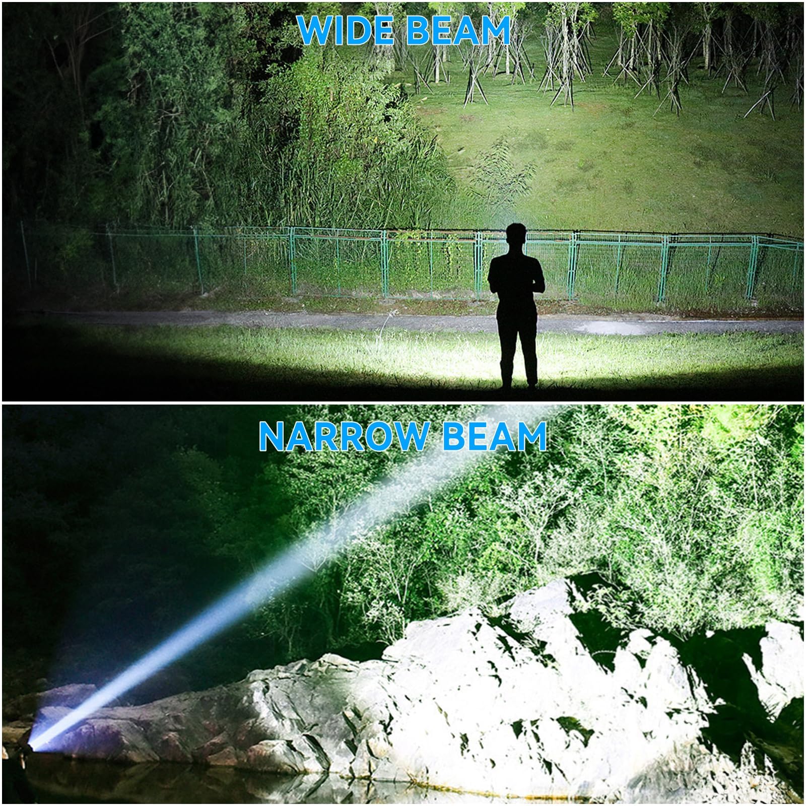Sigoobal Flashlights High Lumens, 990000 Lumens Led Flashlight Rechargeable, 5 Modes, Adjustable Beam & 12H Running Time, Powerful And Bright Flash Light For Home/Camping, Ipx6 Waterproof