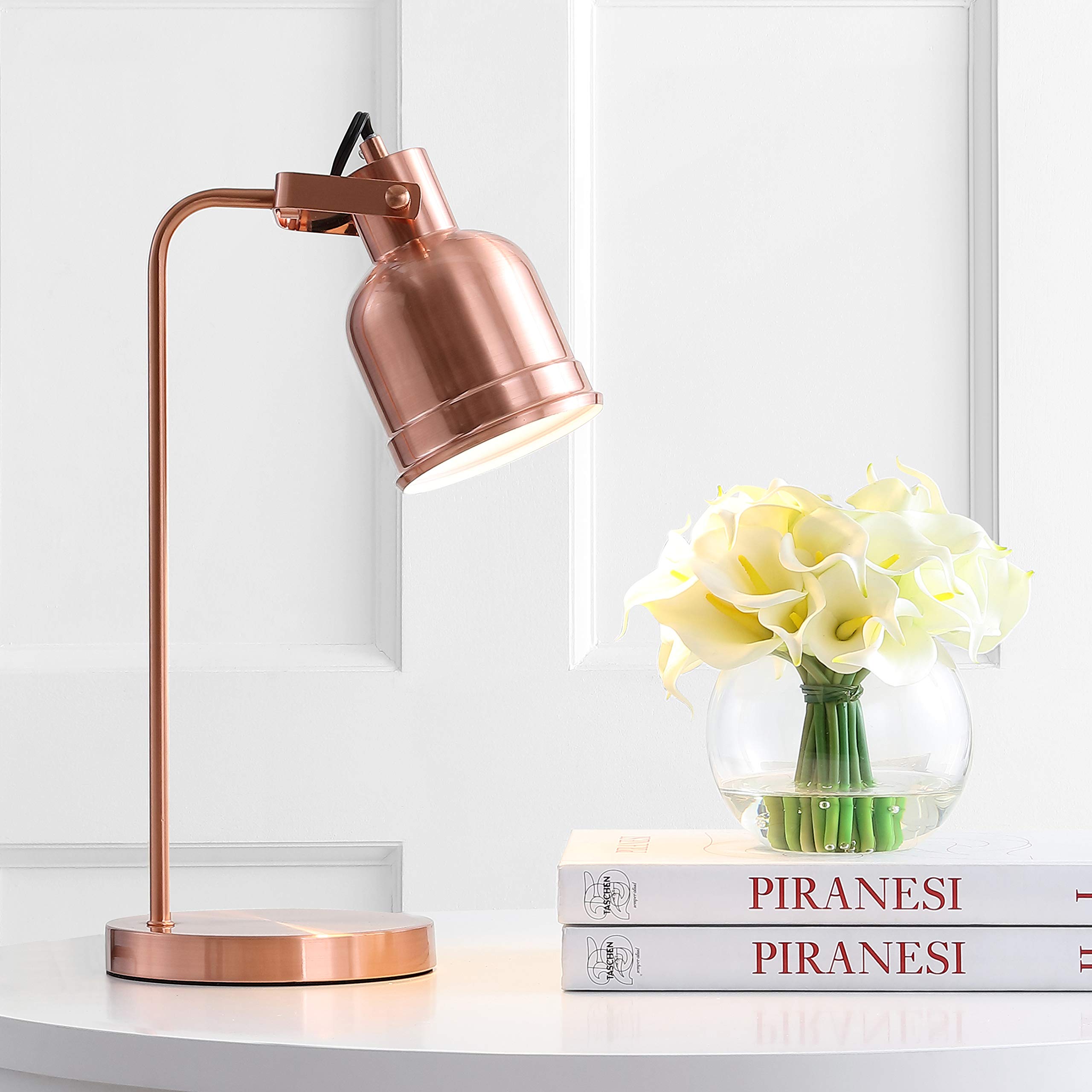 Jonathan Y Jyl6112A Edgar 18" Metal Led Task Lamp, Contemporary, Modern, Office, Living Room, Family Room, Dining Room, Bedroom, Guest Room, College Dorm, Hallway, Foyer, Copper