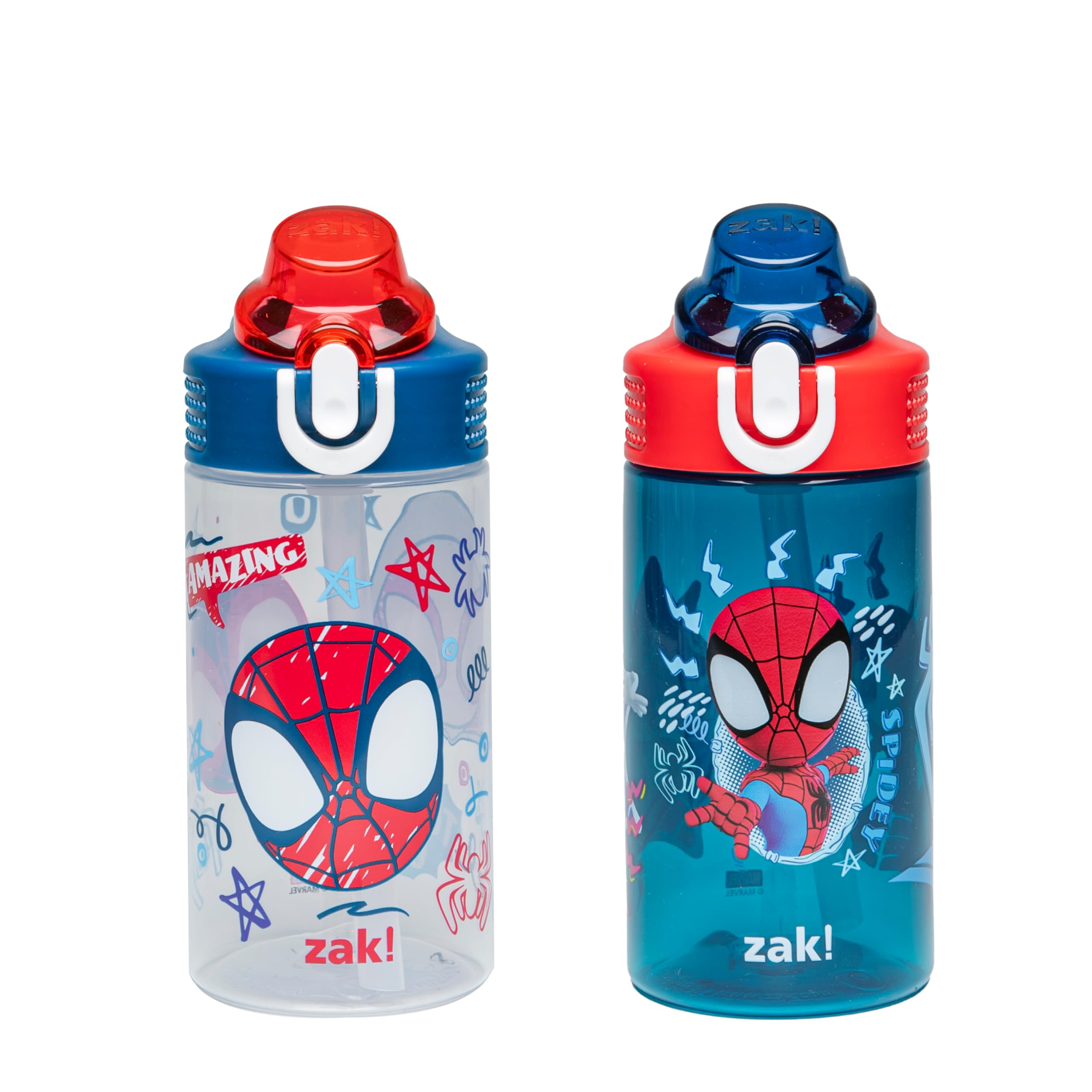 Zak Designs Marvel Spider-Man Sage Kids Water Bottle For School Or Travel, 16Oz Durable Plastic