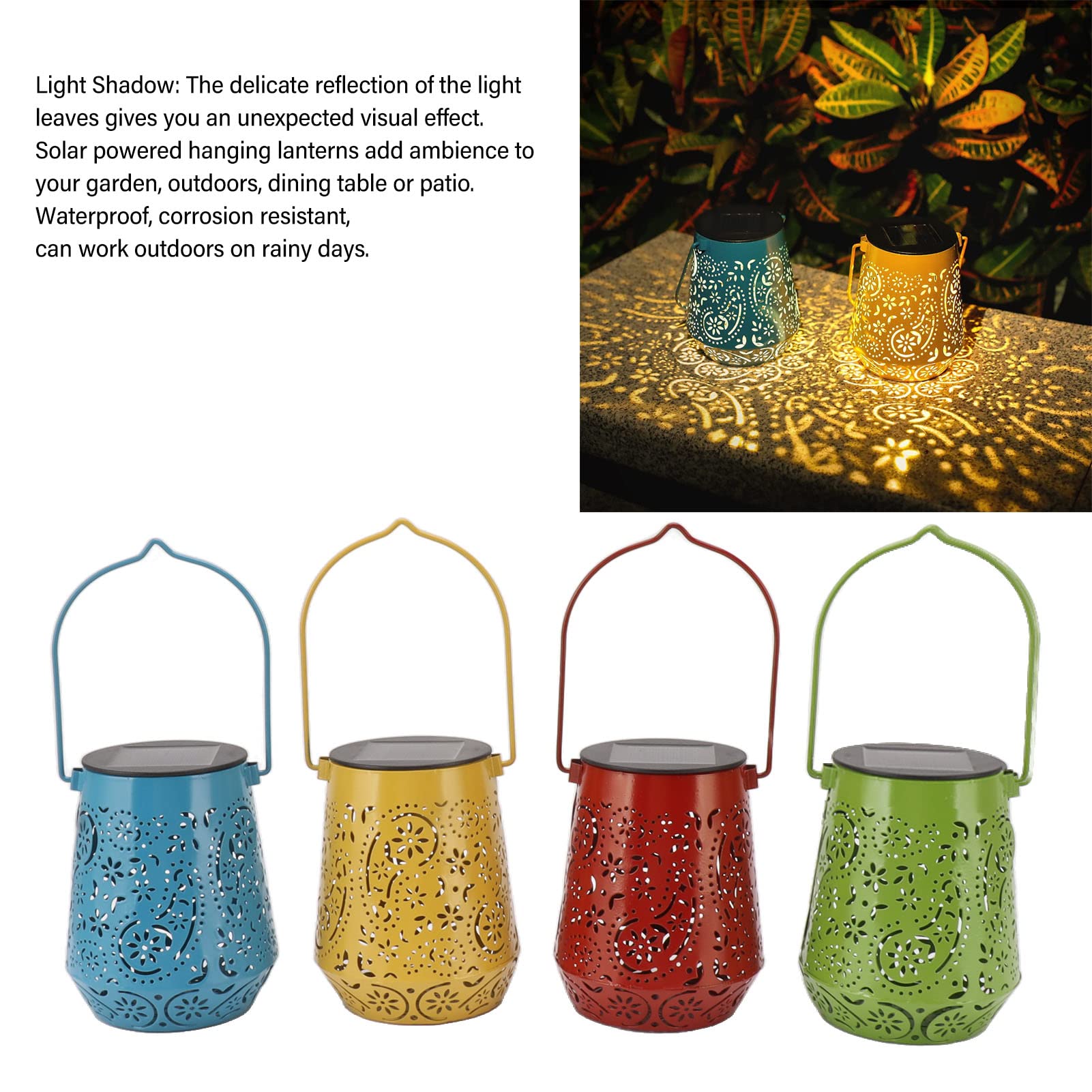 Dpofirs Outdoor Solar Hanging Lantern Lights 4 Pack, Waterproof Lantern Solar Table Light Led Lantern With Rechargeable Batteries For Patio Walkway Yard Driveway Backyard Christmas