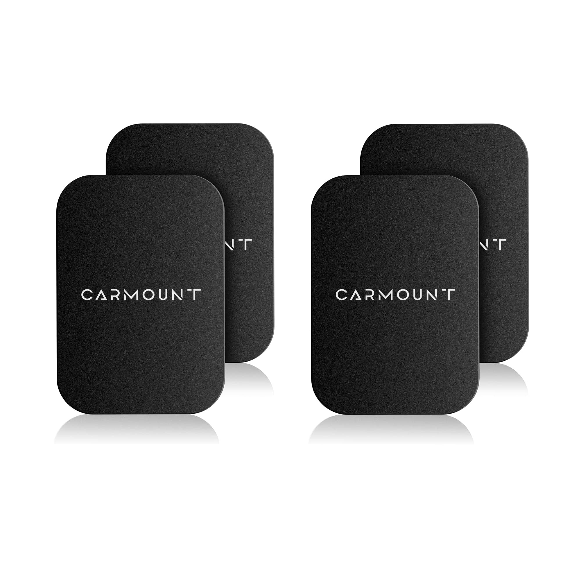 Carmount Universal Metal Plates Kit For Magnetic Phone Mounts  Strong Hold, Ultra-Thin Matte Finish  4 Square Plates With Cleaning Wipe  Wireless Charging Friendly, Easy Setup For All Smartphones