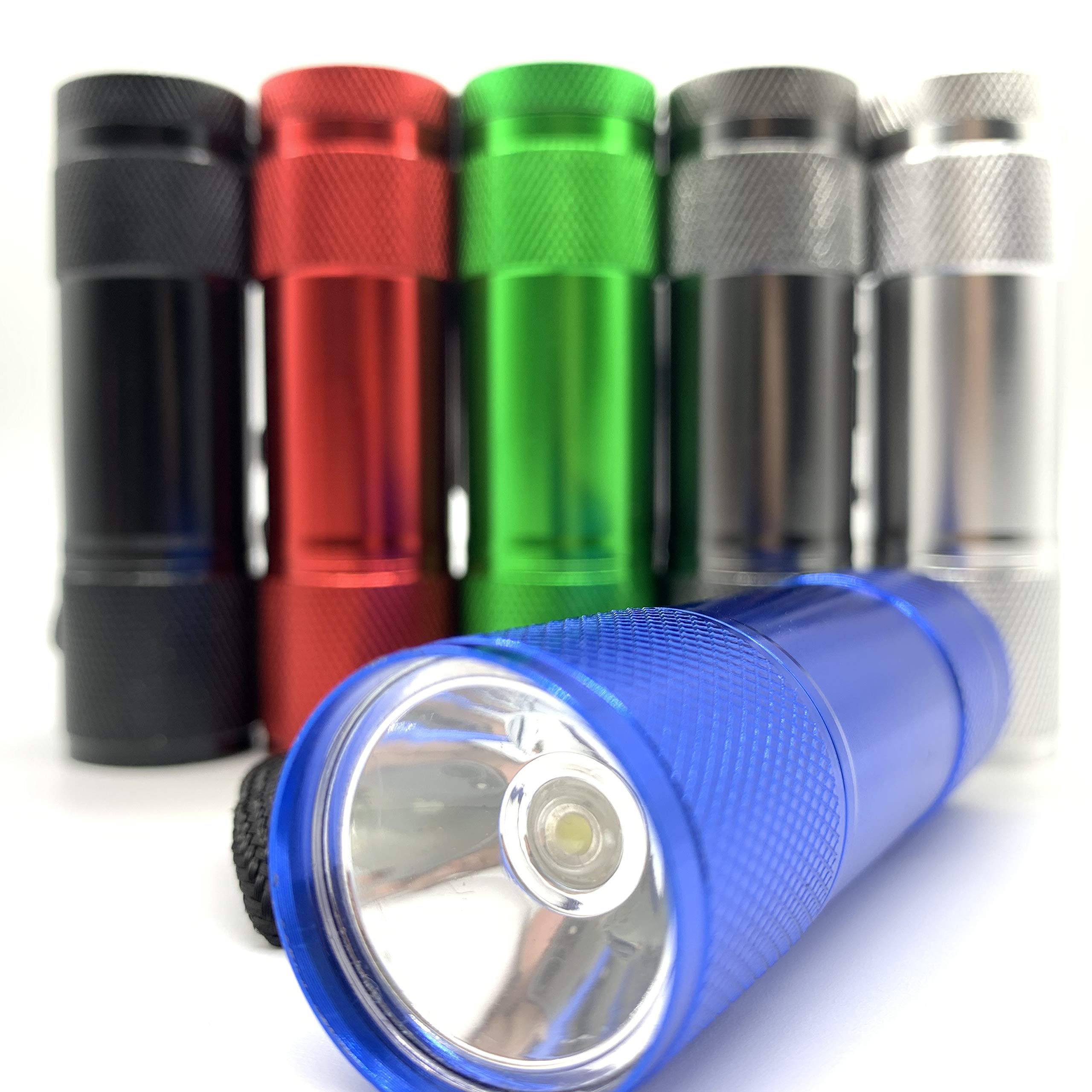Nanquan Q-Tech Mini Led Flashlight 6-Pack With 18 Aaa Batteries, Super Bright 100 Lm Mini Flashlights Colors Assorted - Best Mini  For Kids, Men, Women