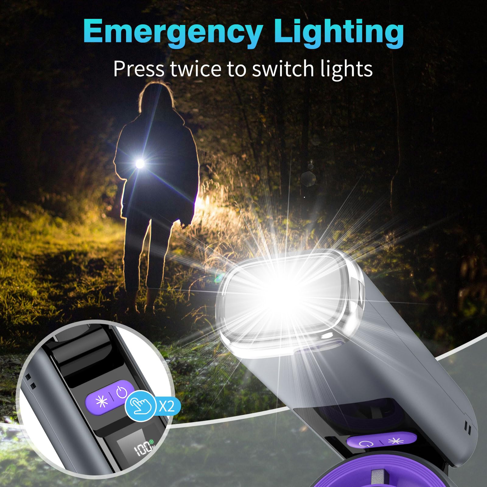 Portable Handheld Fan, 4000Mah Powerful Mini Fan With Light, 13H Max Ice Cooling Time Stepless Speed