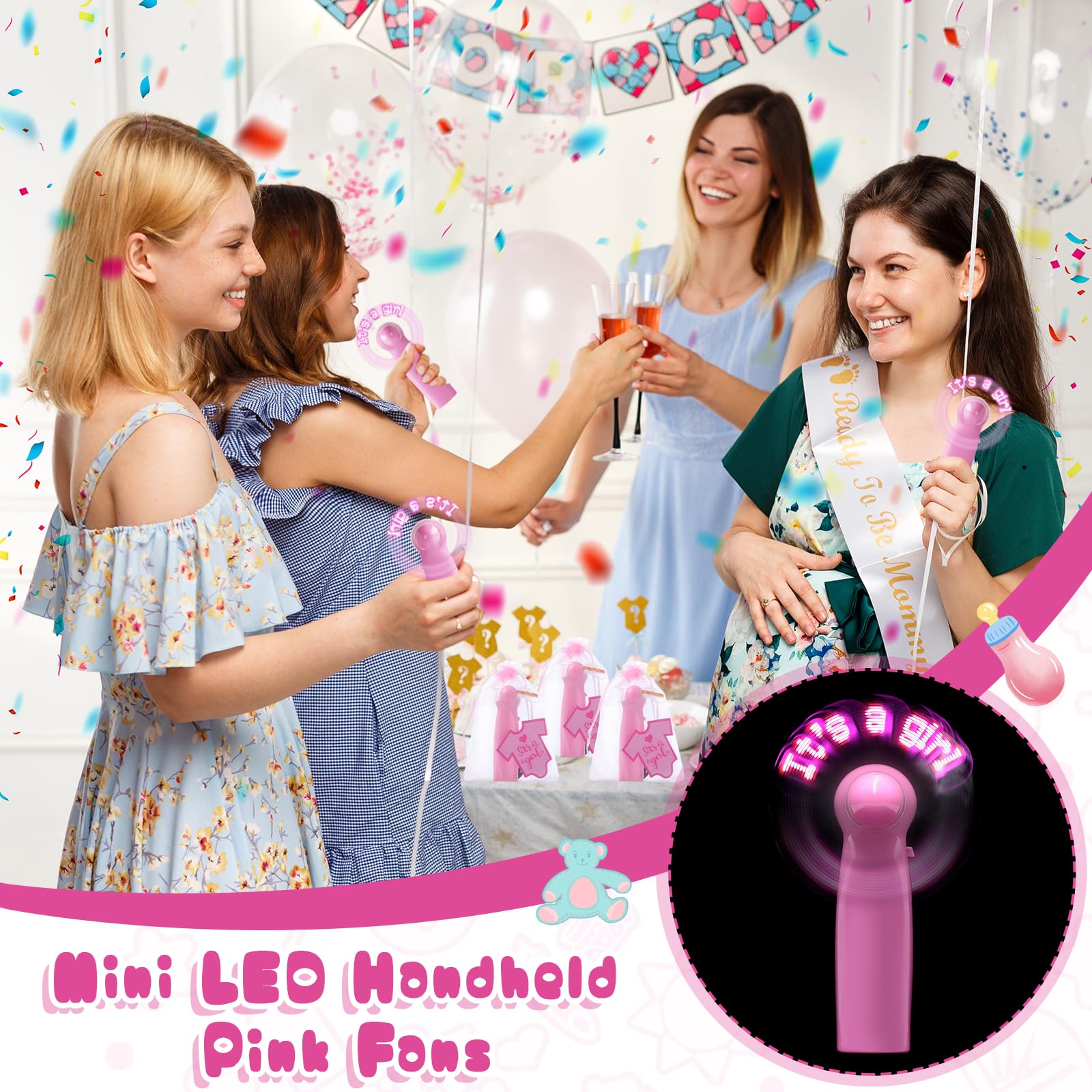 Small portable LED handheld fans with bright lights, perfect for special events Koospark