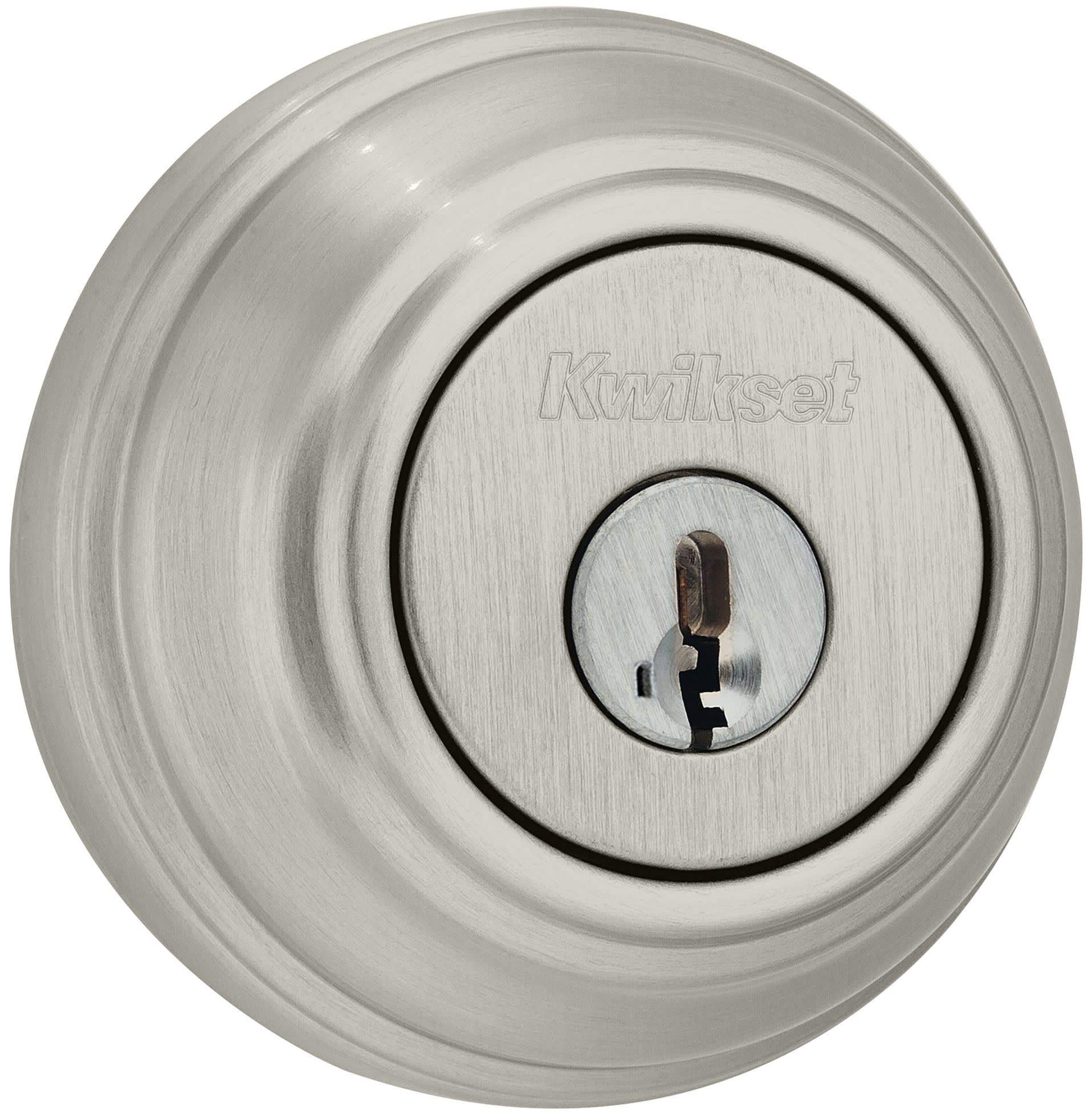 Kwikset 980 Deadbolt, Keyed One Side, Featuring Smartkey Security In Satin Nickel