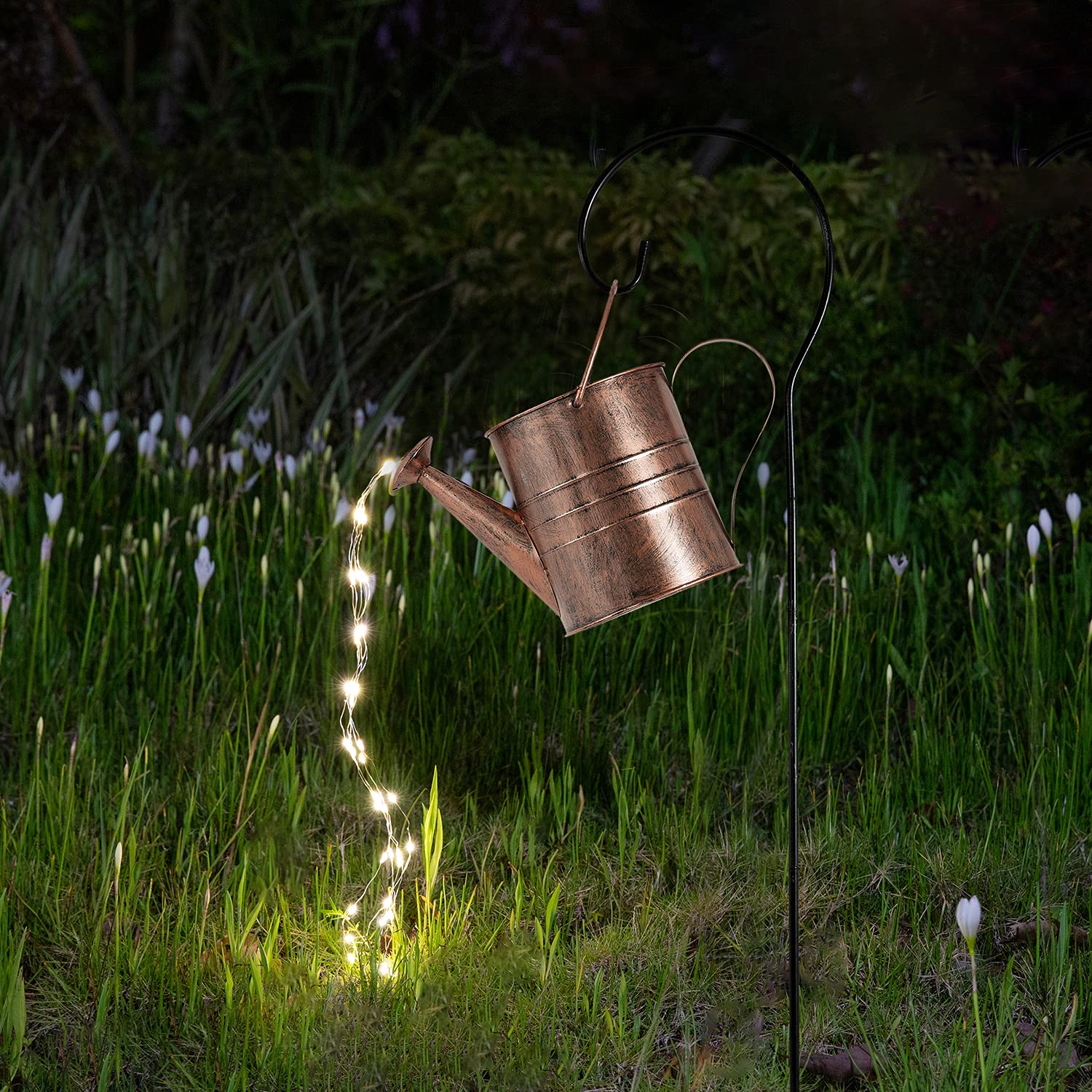 Linzhen Garden Decor Solar Lights Outdoor Watering Can Decoration Hanging Lantern Waterproof For Lawn Patio Garden Courtyard Yard Pathway Walkway Outdoor Gardening , Grandma Mom Birthday  Women