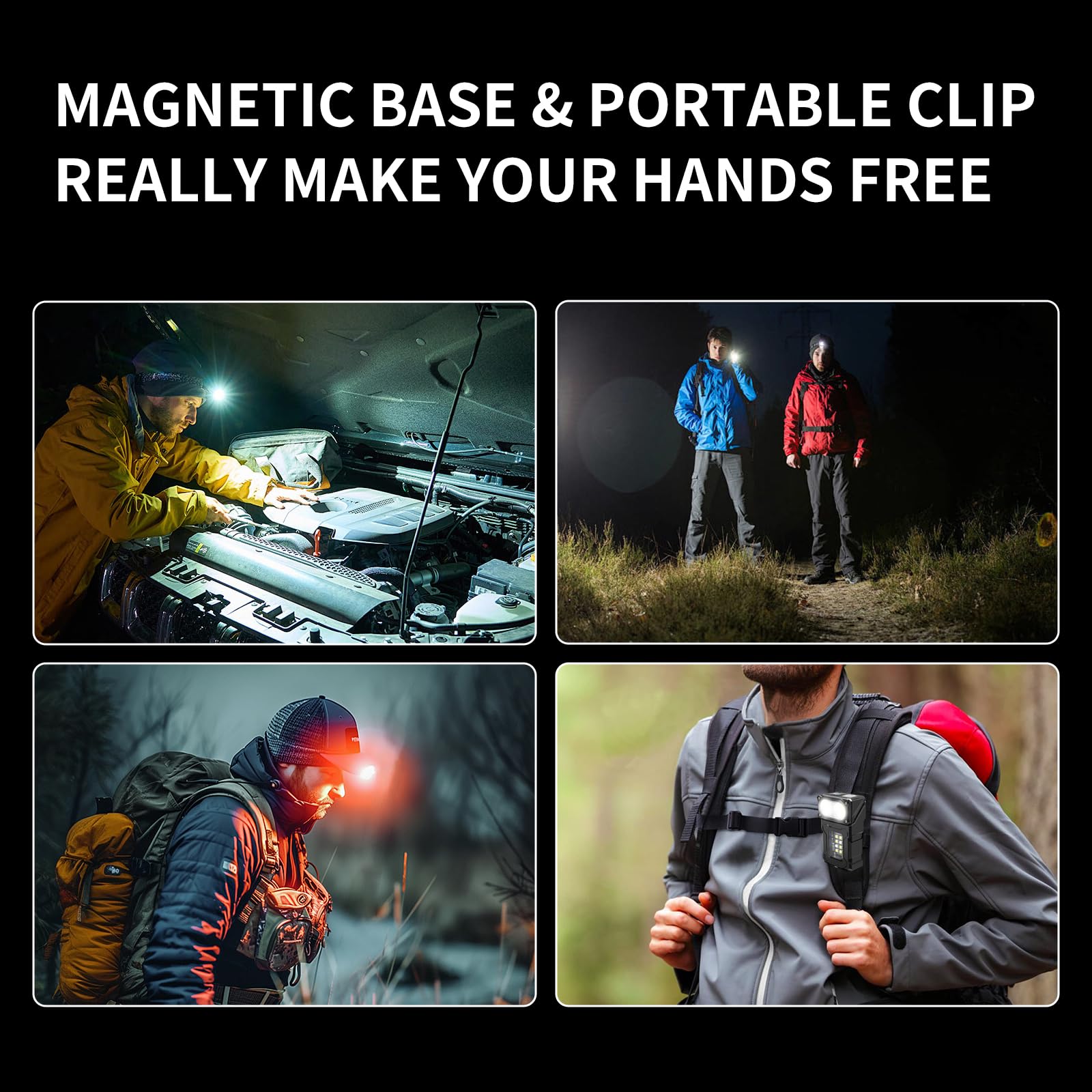 Keep Shinning Keychain Flashlight Hight Lumen, Rechargeable Edc Flash Light 850 Lumens With Back Clip, Small Compact Magnetic Led Flash Lights For Walking, Cycling, Emergency, Red Signaling Tool
