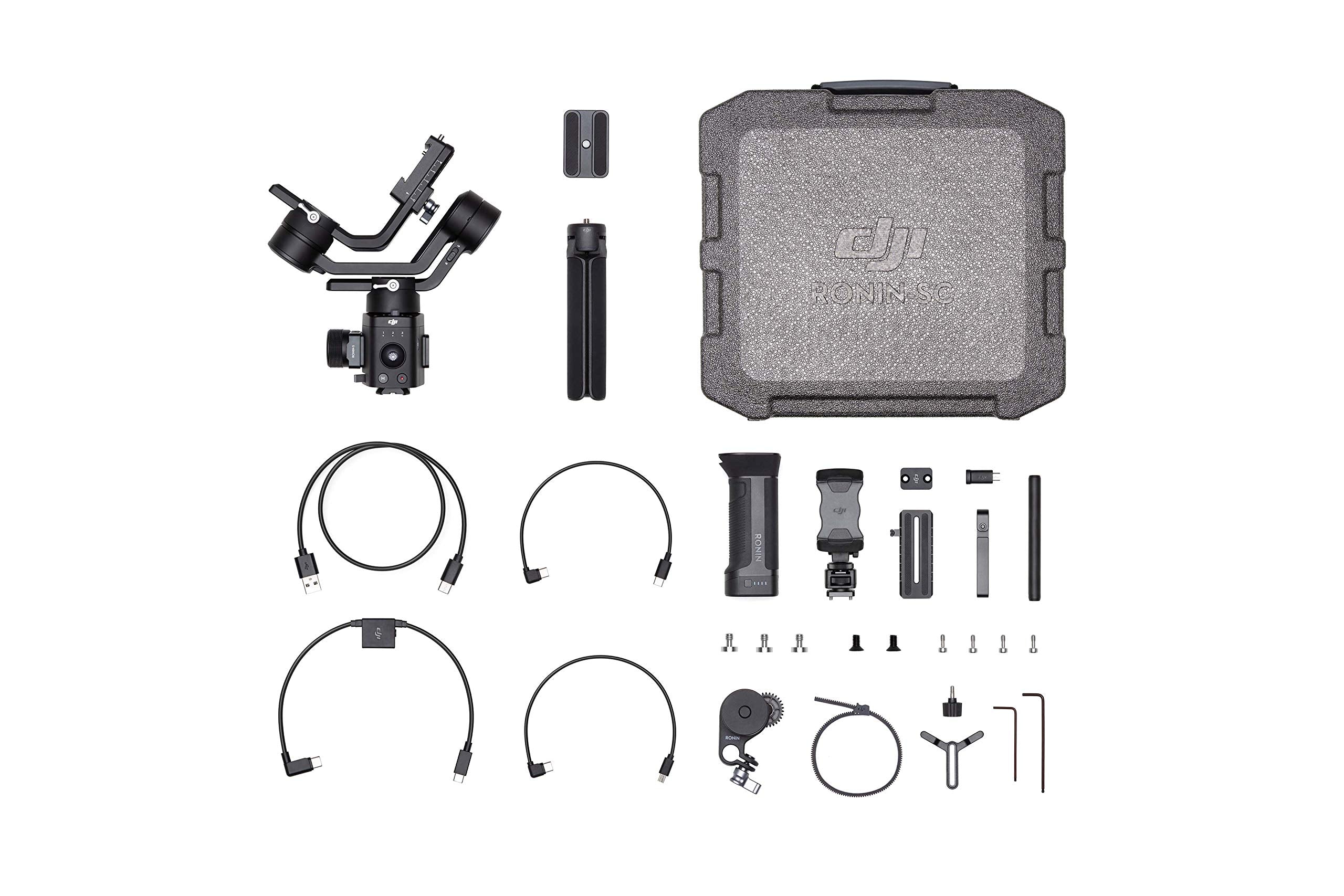 Dji Ronin-Sc Pro Combo - Camera Stabilizer 3-Axis Gimbal Handheld For Mirrorless Cameras Up To 4.4 Lbs / 2Kg Payload For Sony Panasonic Lumix Nikon Canon With Focus Wheel, Black