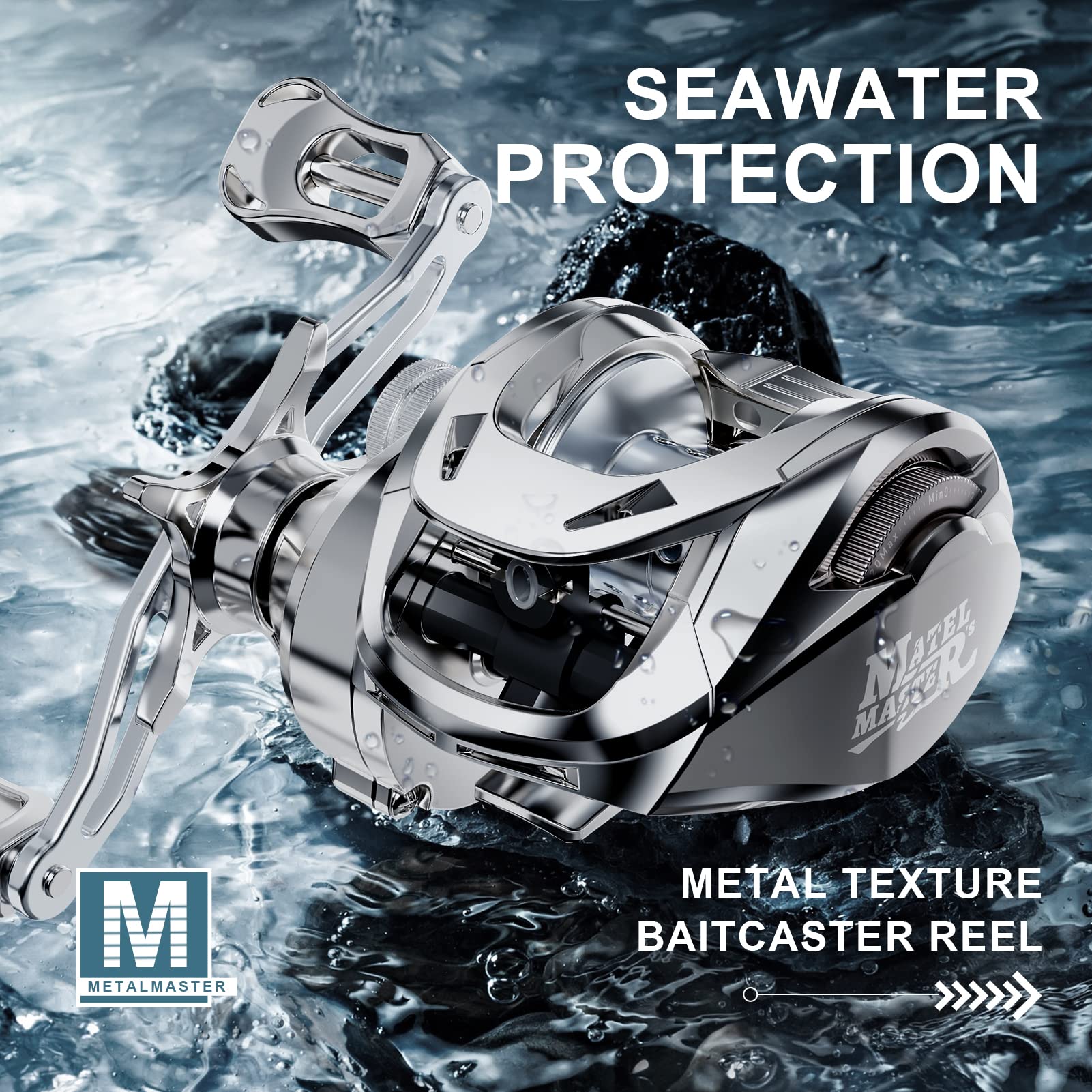Haut Ton Matel Master Advanced Version Baitcaster Reels,6.2:1Gear Ratio,5+1Ball Bearing,Bait Clickers,12Lb Drag System Fishing Reels,For Saltwater,Freshwater.