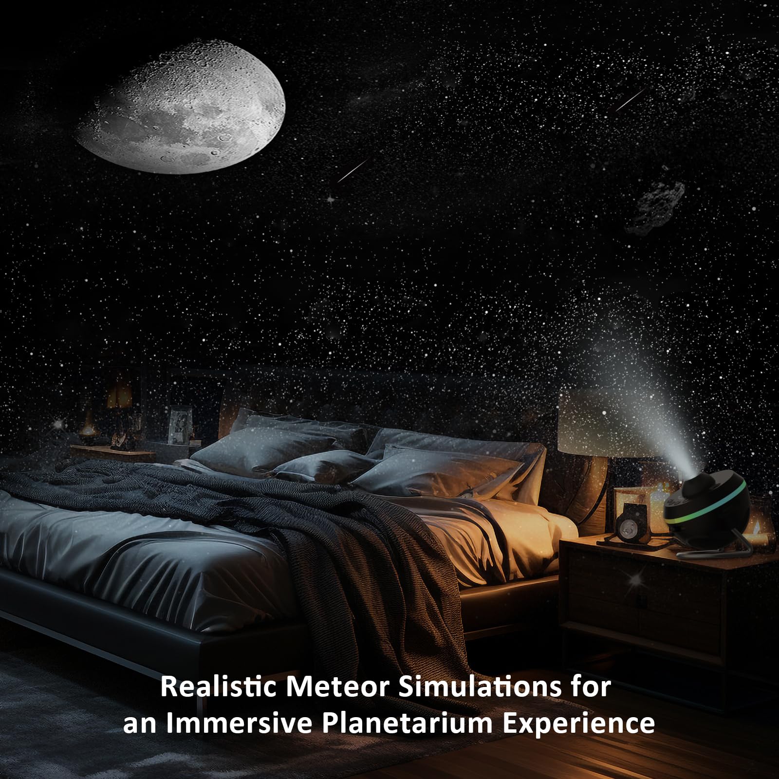Ainael Galaxy Projector, Star Projector Planetarium Night Light Lamp Ceiling Space Starry Sky Projector With Light Strip Meteor And Galaxy Projector For Kids Bedroom Birthday Christmas  (Black)