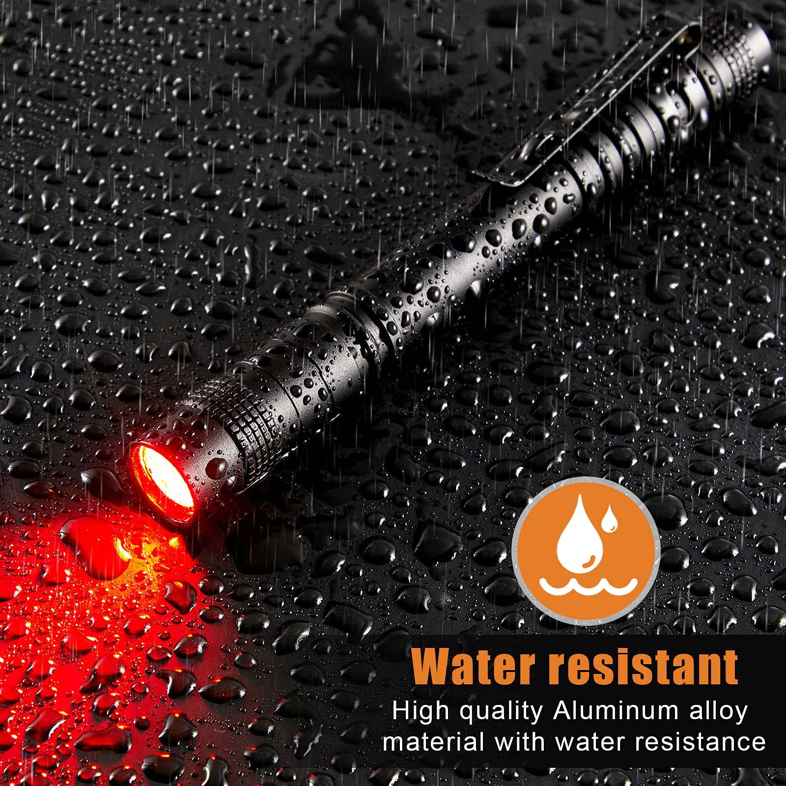 Tuanse 4 Pcs Red Light Flashlight Red Led Flashlight Pen Light Super Bright Torch For Astronomy, Aviation, Night Observation And More
