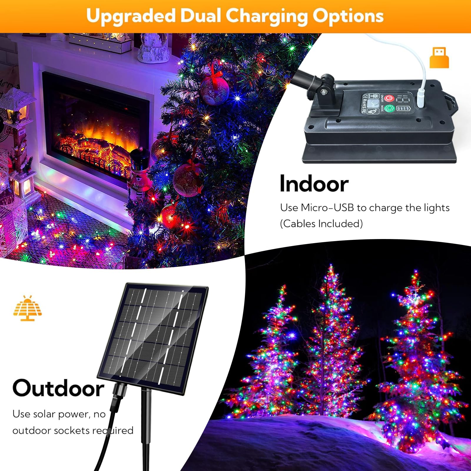 Dolucky Solar Christmas Lights Outdoor Waterproof, 400 Led 137Ft Solar Powered Led String Lights Green Wire With 19 Modes Waterproof Fairy Lights For Bedroom Patio Garden Tree Party Yard Decoration