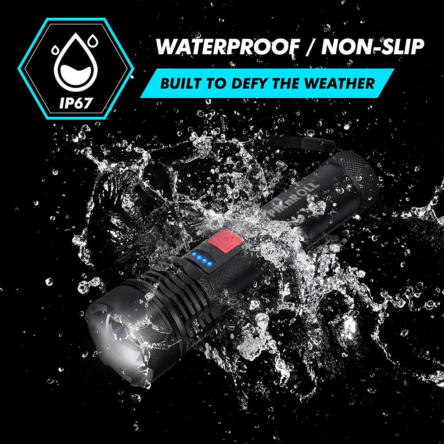 Piknroll T5 Flashlights Rechargeable 3500 High Lumens, Super Bright Pocket Flashlights 5 Modes, Powerful Flashlight Usb-C Rechargeable, Compact Led Flashlight Waterproof For Home, Outdoor