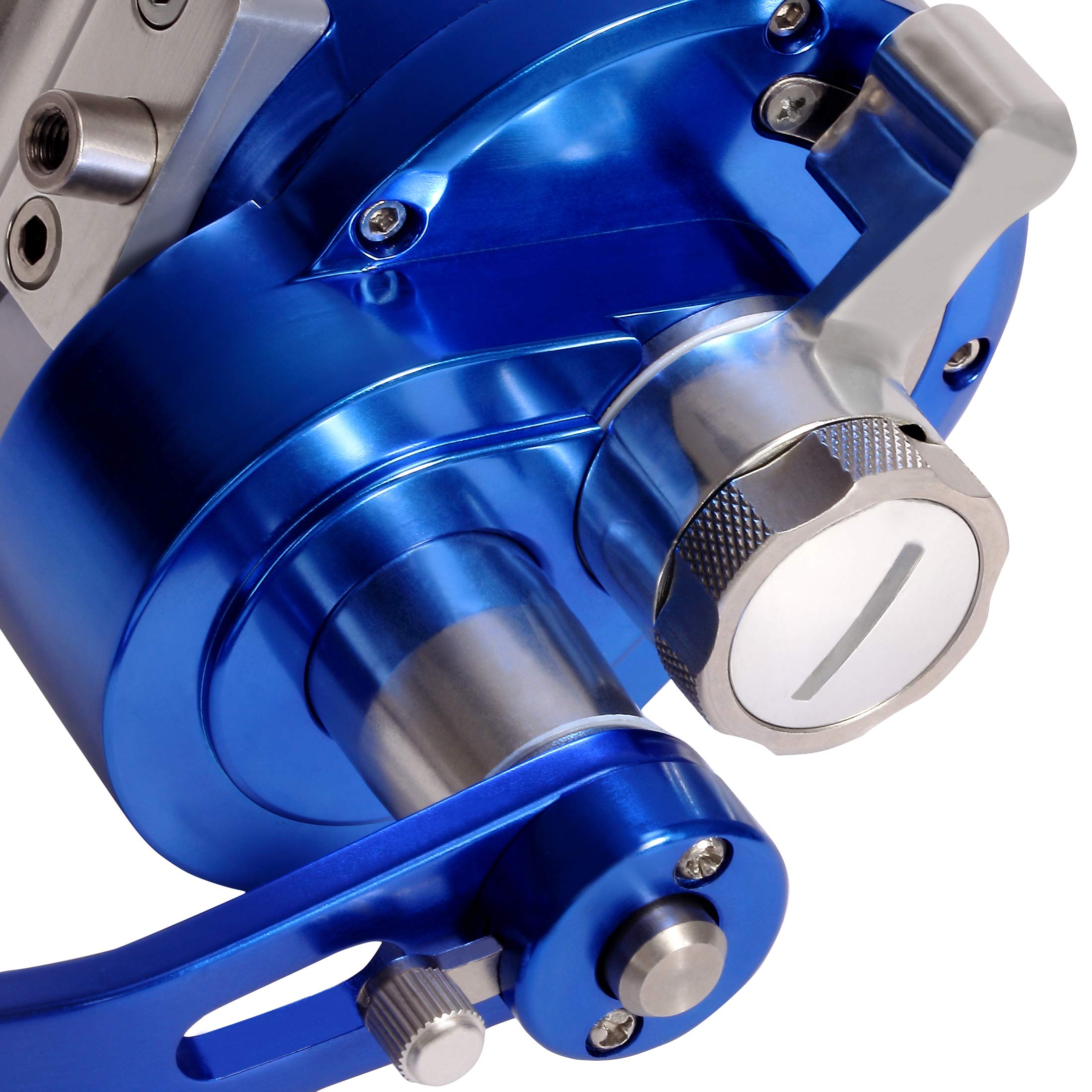 Channelmay Saltwater Jigging Big Game Fishing Reel Cnc Machined 2 Speed 44Lbs Lever Drag Deep Sea Boat Trolling Fishing Right Handed Only