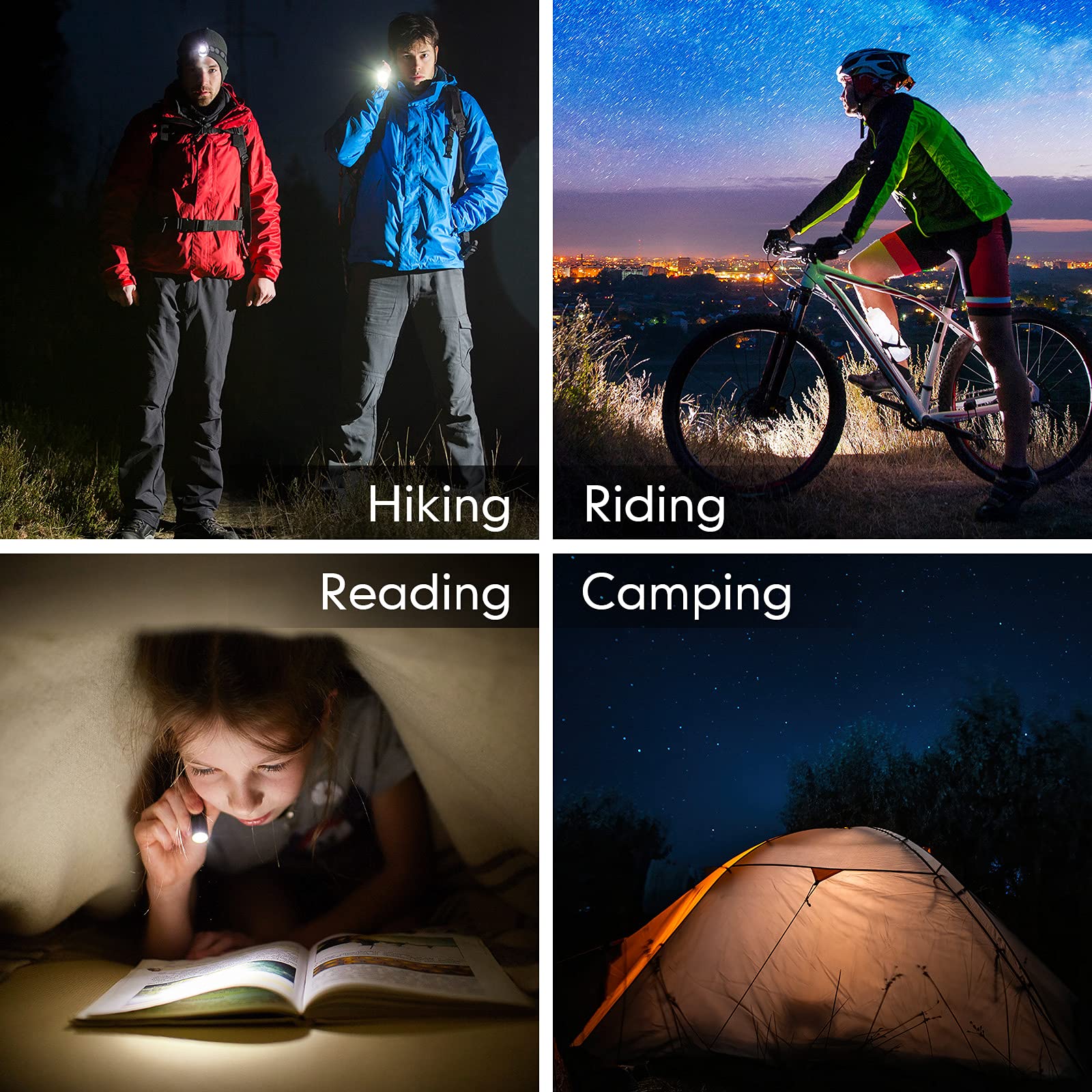 Mudder 10 Pack Mini Flashlight Led Flashlight 3 Mode Flashlight Adjustable Handheld Flashlight For Camping Hiking Outdoor Work(Black)