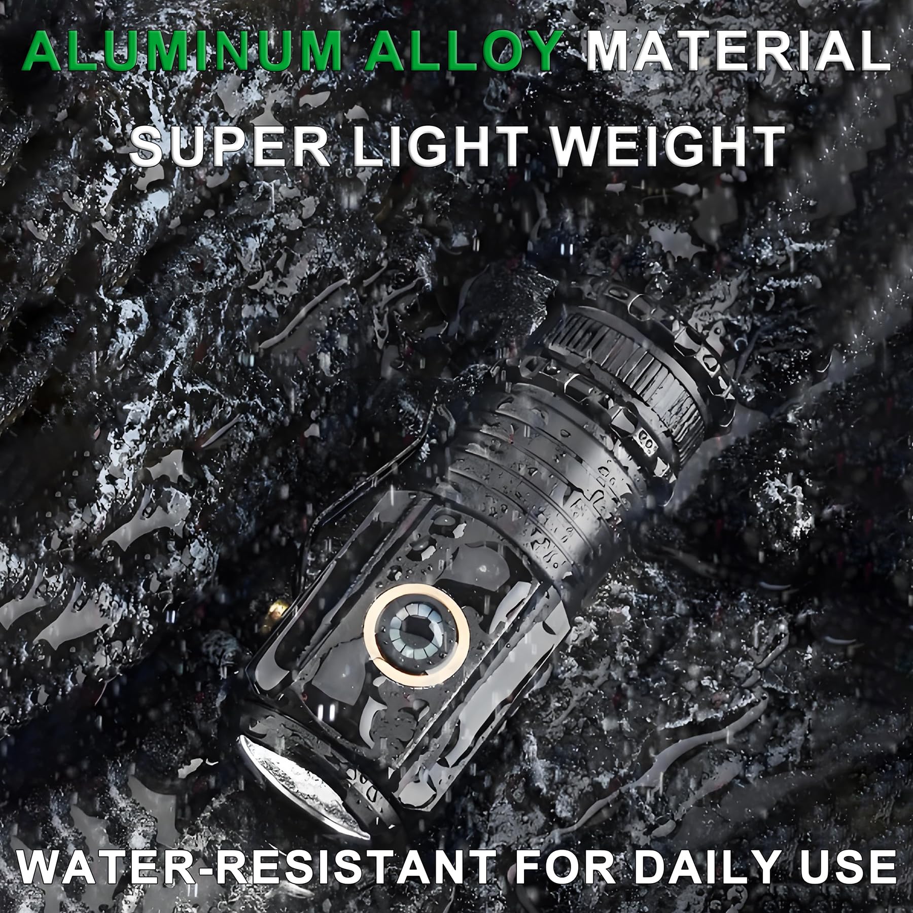Abunro Small Flashlight Rechargeable, With Magnetic Base, Aluminum Mini Flashlight 2550 Lumens 4 Pcs Bright 3 Led Flashlight, 5 Lighting Modes Portable Rechargeable Flashlights Small For Camping Home