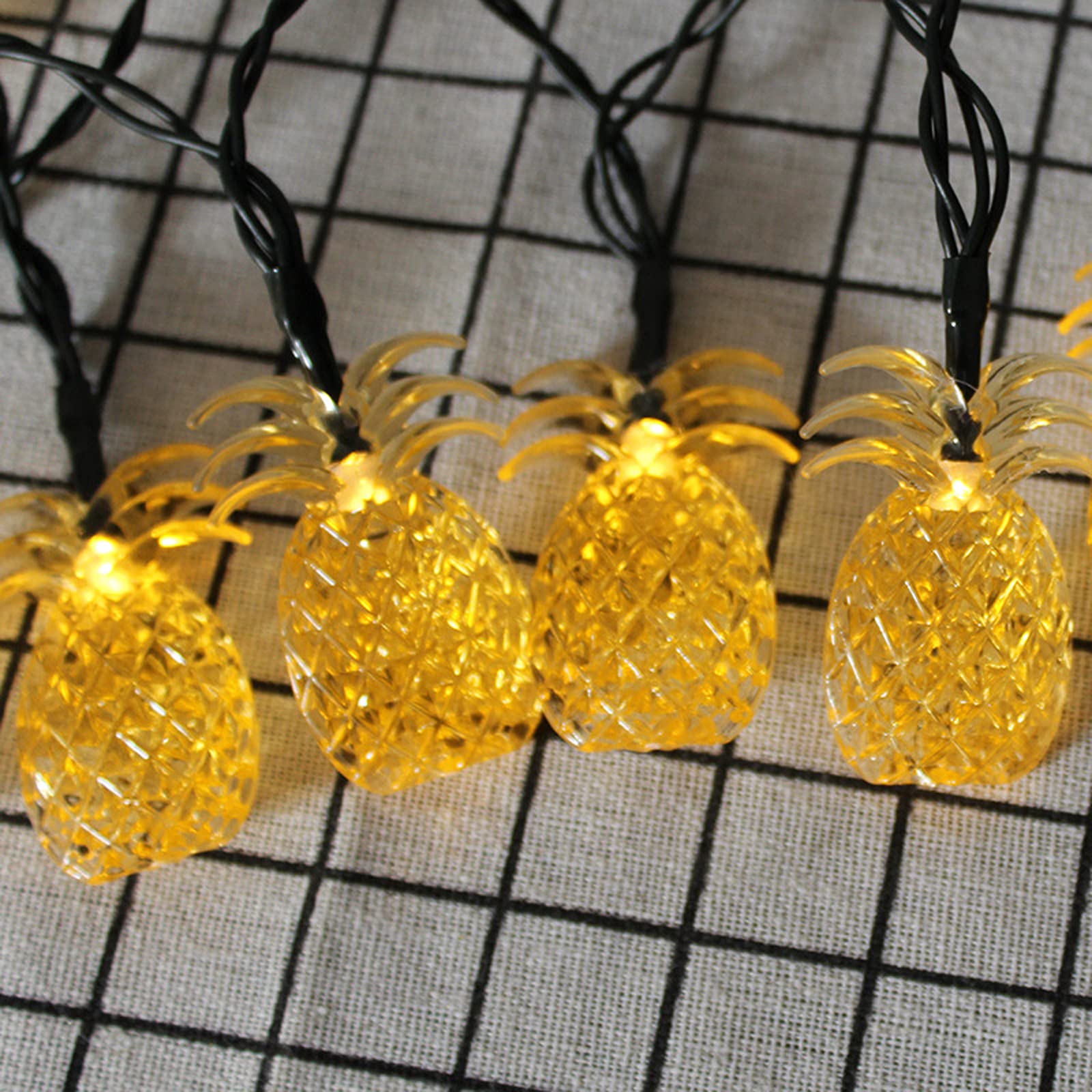 Snomyrs Solar String Lights Outdoor 13Ft 20 Led Solar Pineapple String Lights With 8 Lighting Modes Fairy Lights For Garden Yard Lawn Patio Party Grass Decor (Warm White)