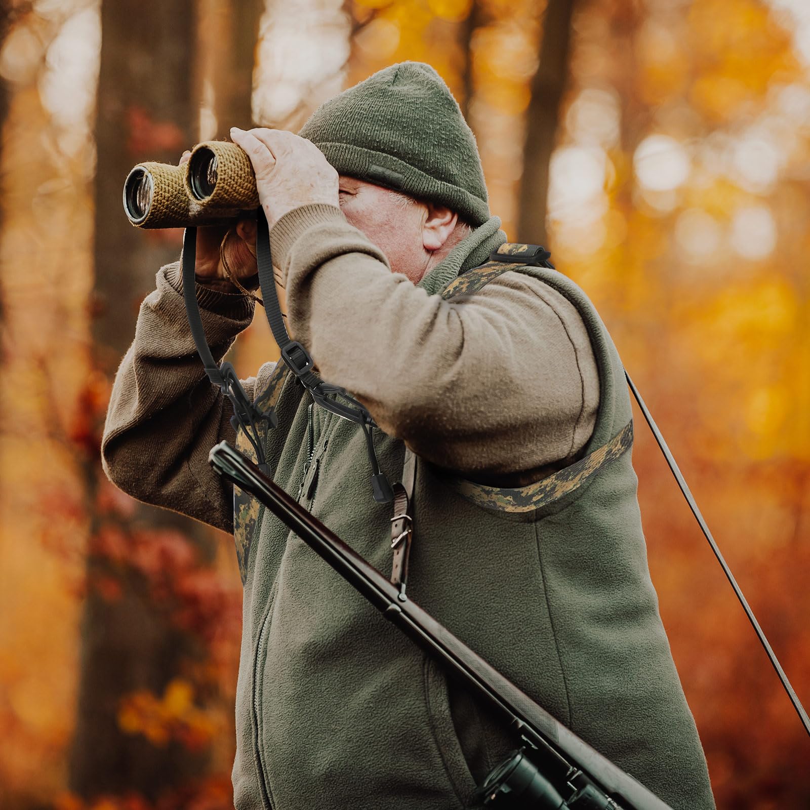 Reallnaive Hunting Binocular Harness - Adjustable X-Shaped Decompression Binocular Chest Strap - Suitable For Hunting, Birding, Hiking, And Rescue Activities