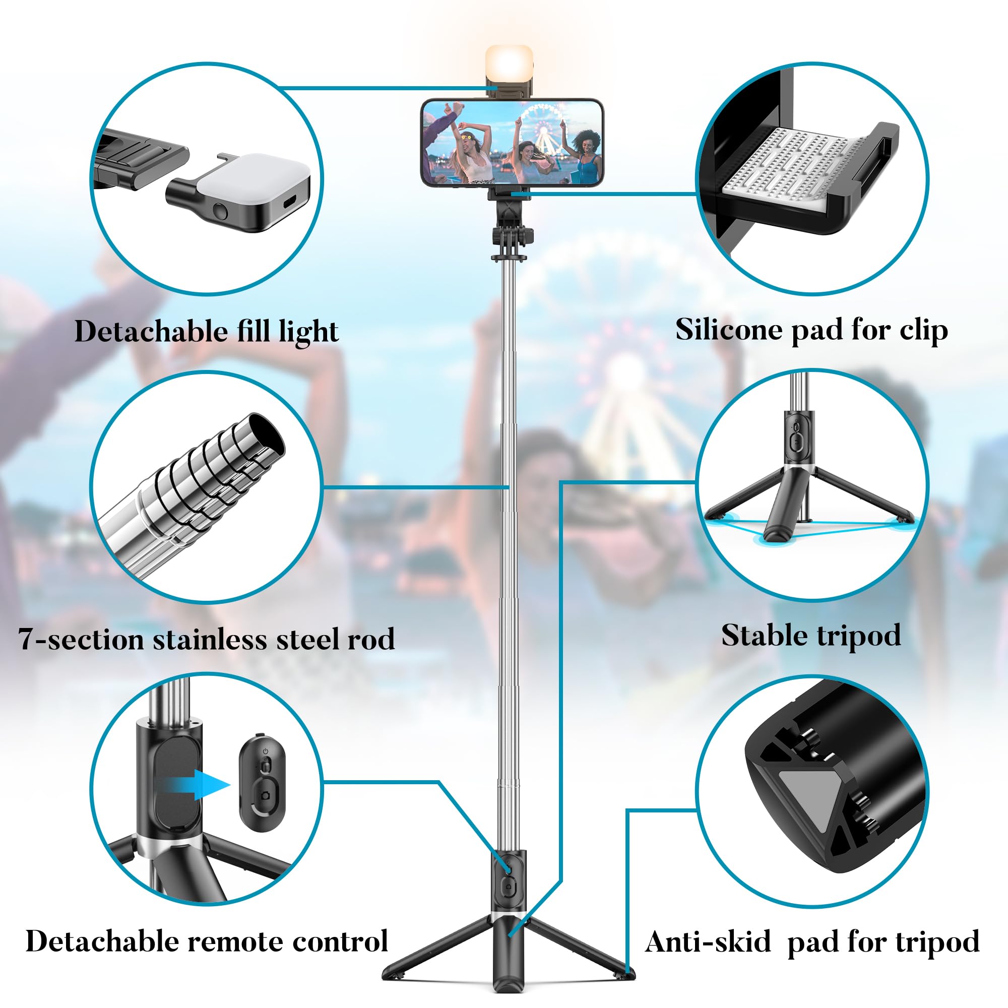 Selfieshow Portable 41 Inch Selfie Stick Phone Tripod With Wireless Remote Extendable Tripod Stand 360 Rotation Compatible With Iphone 14 13 12 11 Pro Xs Max Xr X 8 7 6 Plus, Android Samsung Smartphone