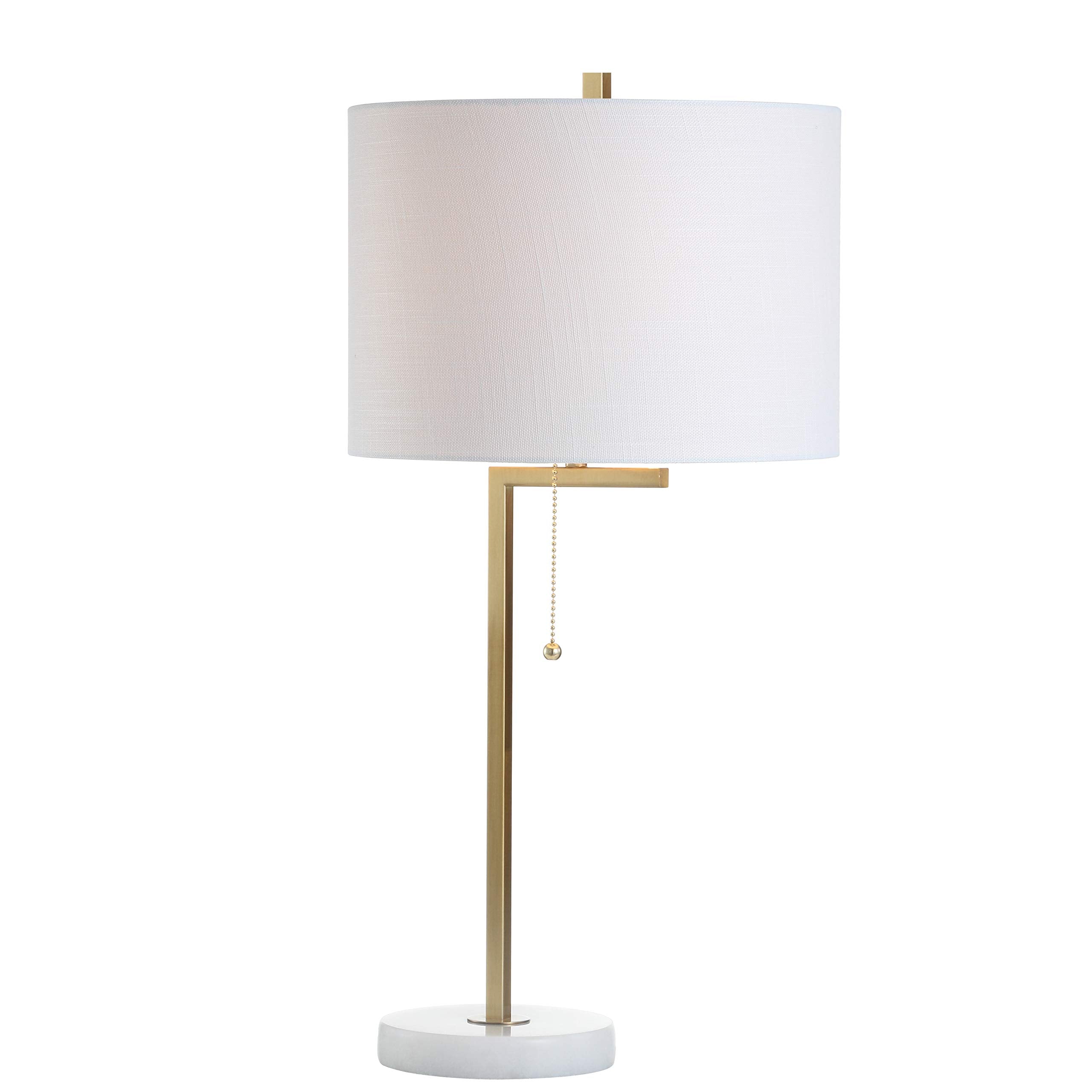 Jonathan Y Jyl1043A Alyssa 24.5" Metal/Marble Led Table Lamp Contemporary Bedside Desk Nightstand Lamp For Bedroom Living Room Office College Bookcase Led Bulb Included, Brass Gold/White