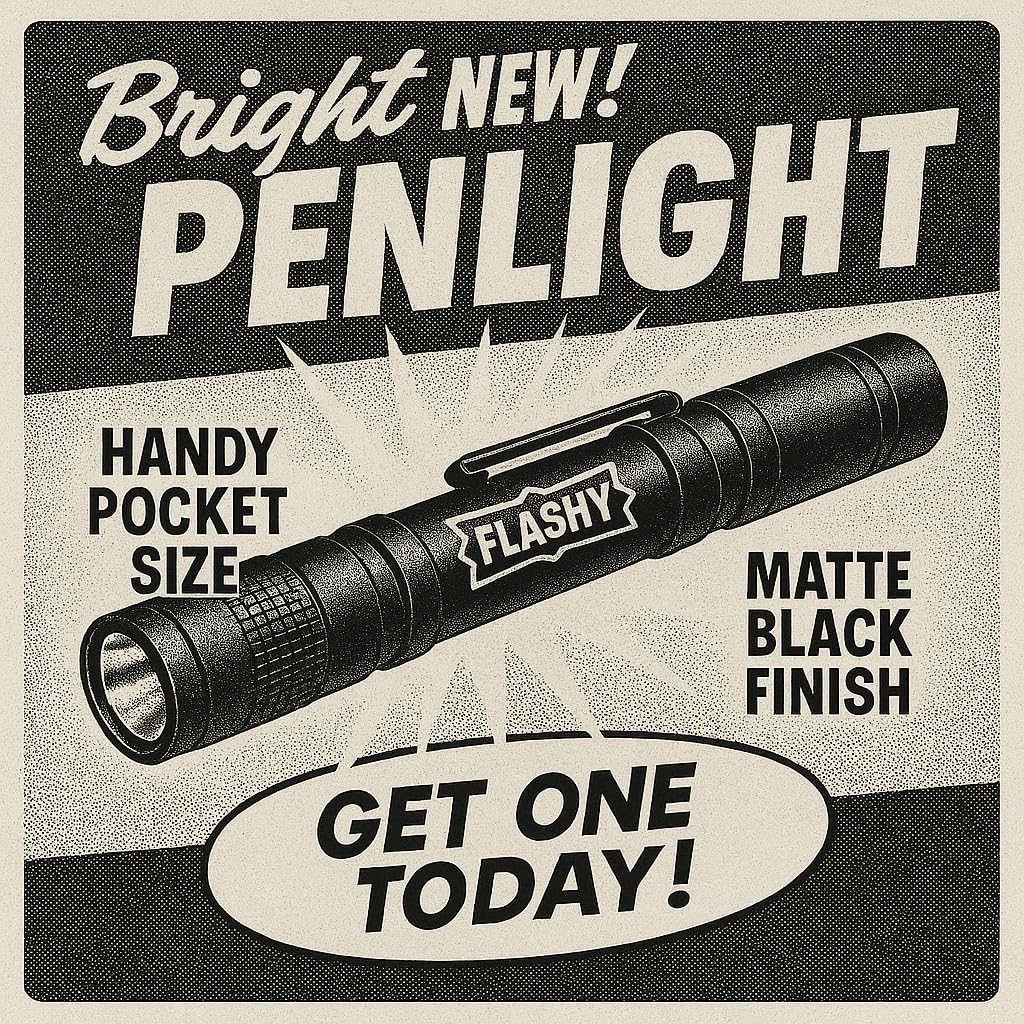 Lensy Flashy Pocket Flashlight – Matte Black Led Torch With Shirt Clip, Super Bright Beam, Long Battery Life – Compact & Stylish Everyday Carry (Edc) Light