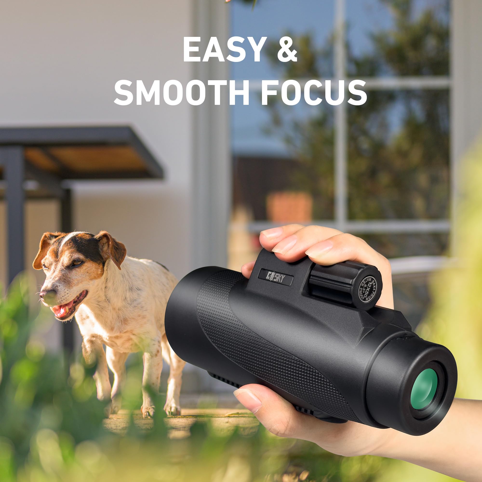 Gosky 12X50 Monocular For Adults, Monocular Telescope With Bak4 Prism & Fmc Lens,Lightweight Monocular Ideal For Bird Watching Hunting Wildlife Hiking Traveling-Black