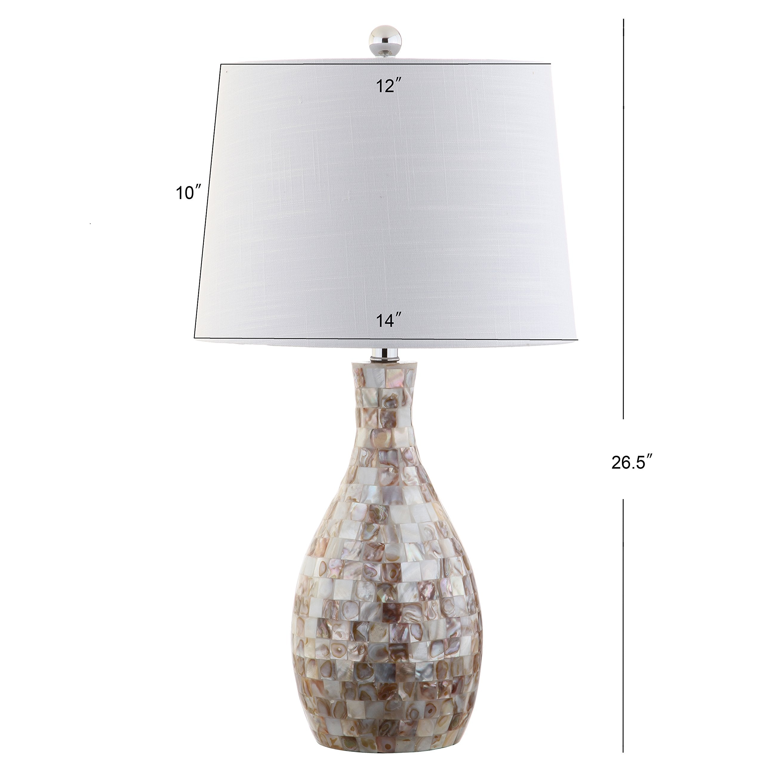 Jonathan Y Jyl1054A Verna 26.5" Seashell Led Table Lamp Coastal Contemporary Bedside Desk Nightstand For Bedroom Living Room Office College Bookcase Led Bulb Included, Ivory/Beige