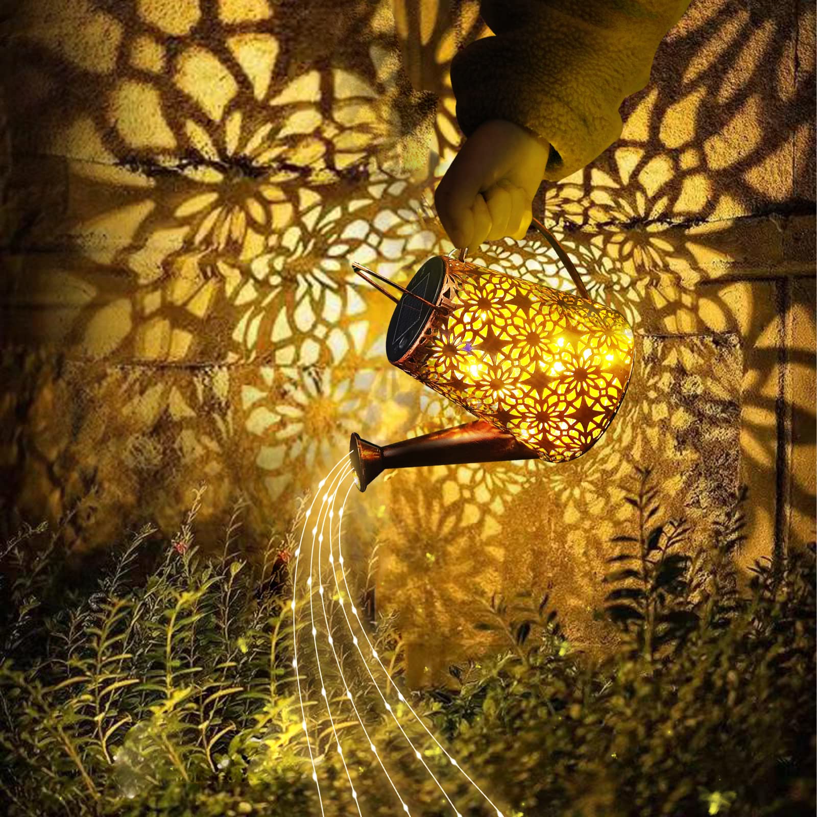 Fimago Solar Watering Can With Lights, Solar Outdoor Garden Fairy Decor Waterproof Large Hanging Lantern Landscape Lights Outside Decorations For Patio Yard Porch Lawn Pathway Walkway Garden Decor