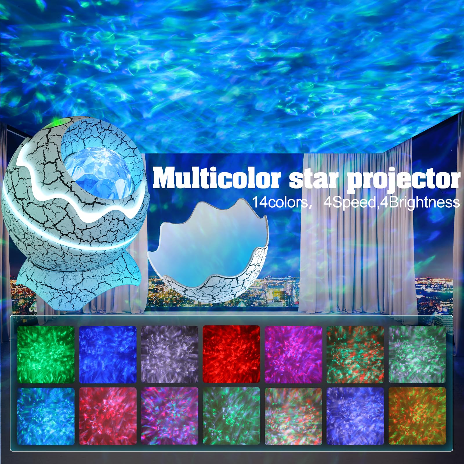 Xikec Star Projector Galaxy Light With 19 White Noises, Let Me Peaceful And Relaxing, Galaxy Projector Night Lights For Kids Bedroom/Gaming Room Home Decor