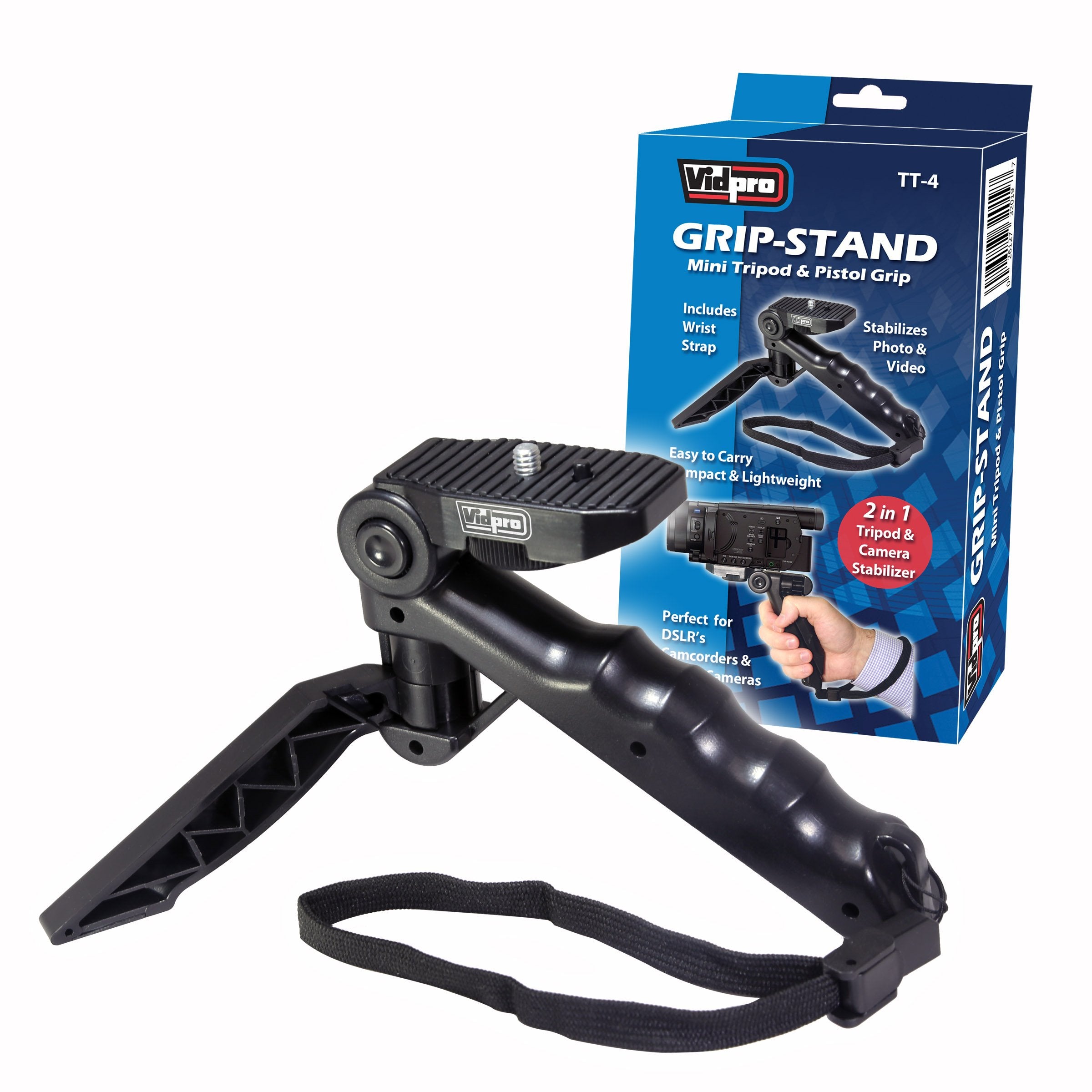 Vidpro Tt-4 Grip-Stand Mini Tripod And Hand Grip