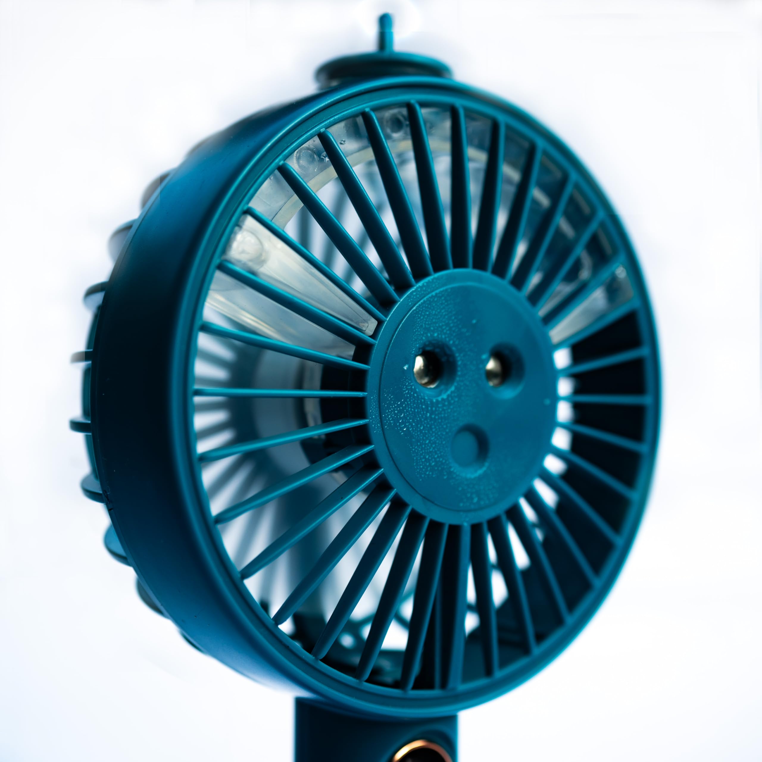 Portable Handheld Fan With Mist Spray, 3 Speeds, 25Ml Tank, Usb Rechargeable (Green)
