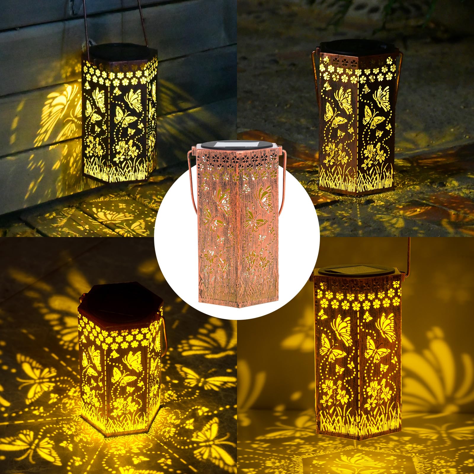 Jobosi Solar Butterfly Lantern Lights For Outdoor Garden, Butterfly Lovers , Garden Decor, Yard Decor, Landscape Decor, Garden , Mom ,  For Women, Grandma , Kids