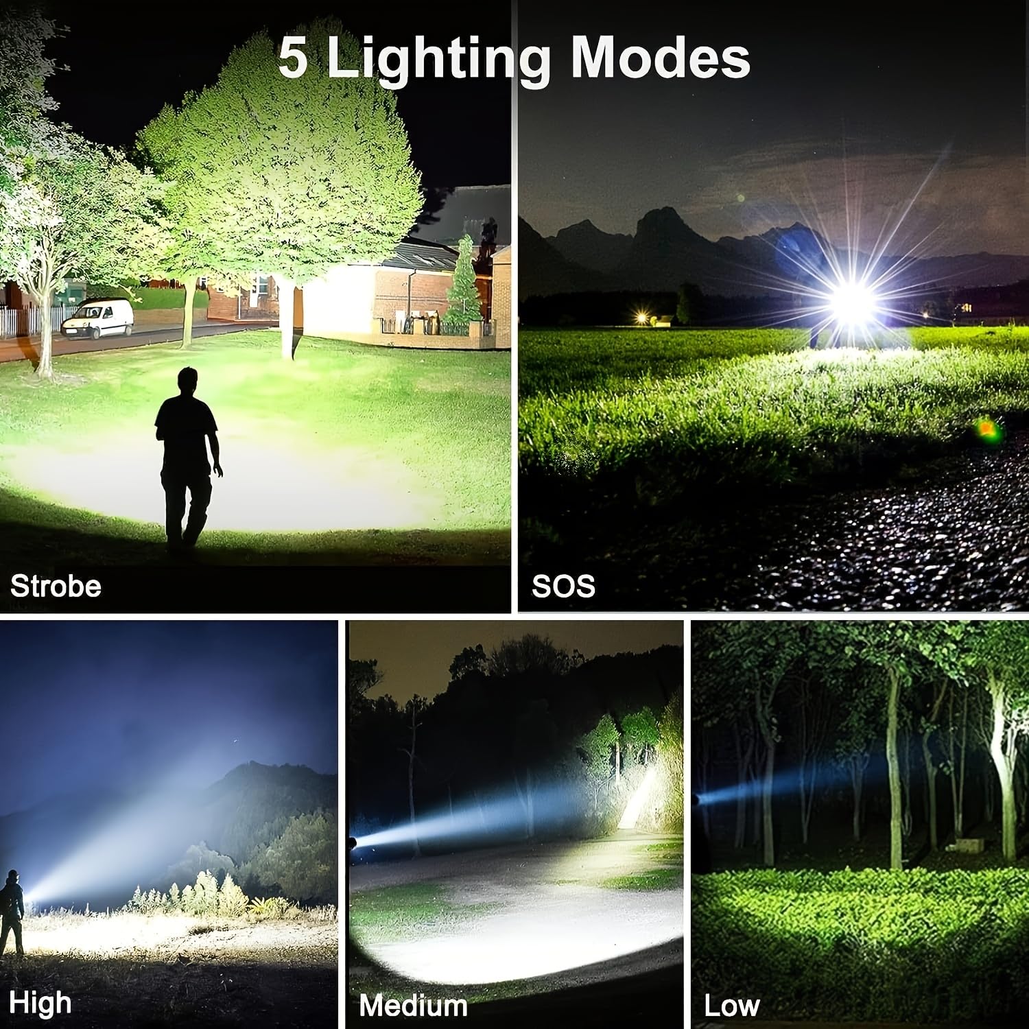 Mviocs 10 Pack Led Flashlight, Bright Powerful Flash Light With 5 Lighting Modes, Small Zoomable Utility Flashlights High Lumens, Waterproof Edc Flashlights For Home, Camping, Emergency