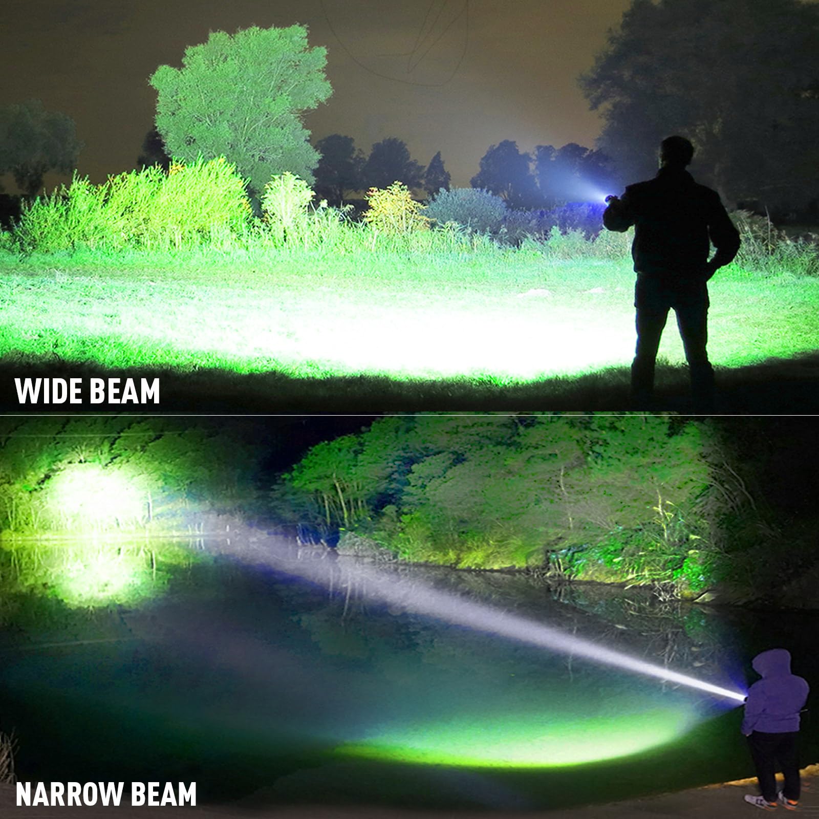 Lylting Rechargeable Led Flashlights High Lumens 2 Pack, 990,000 Lumen Super Bright Flashlight With Usb Cable, 5 Modes Powerful Flashlight Waterproof Flash Light For Home Camping