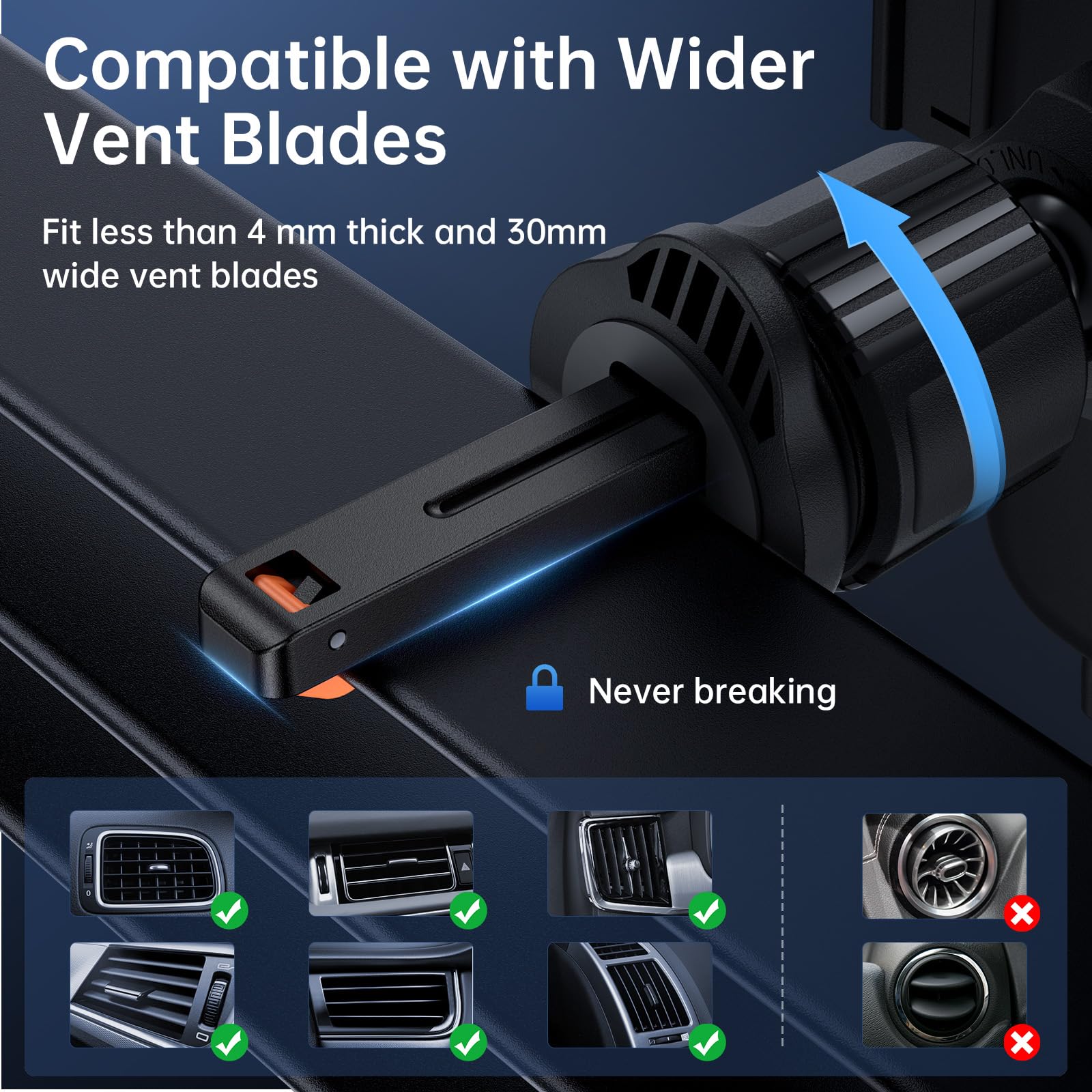 Syncwire Car Vent Phone Mount, [Big Phone Friendly] Hands- Car Phone Holder For Iphone 16/15/14/13/12 Series & All Phones, Cell-Phone Automobile Cradles Universal