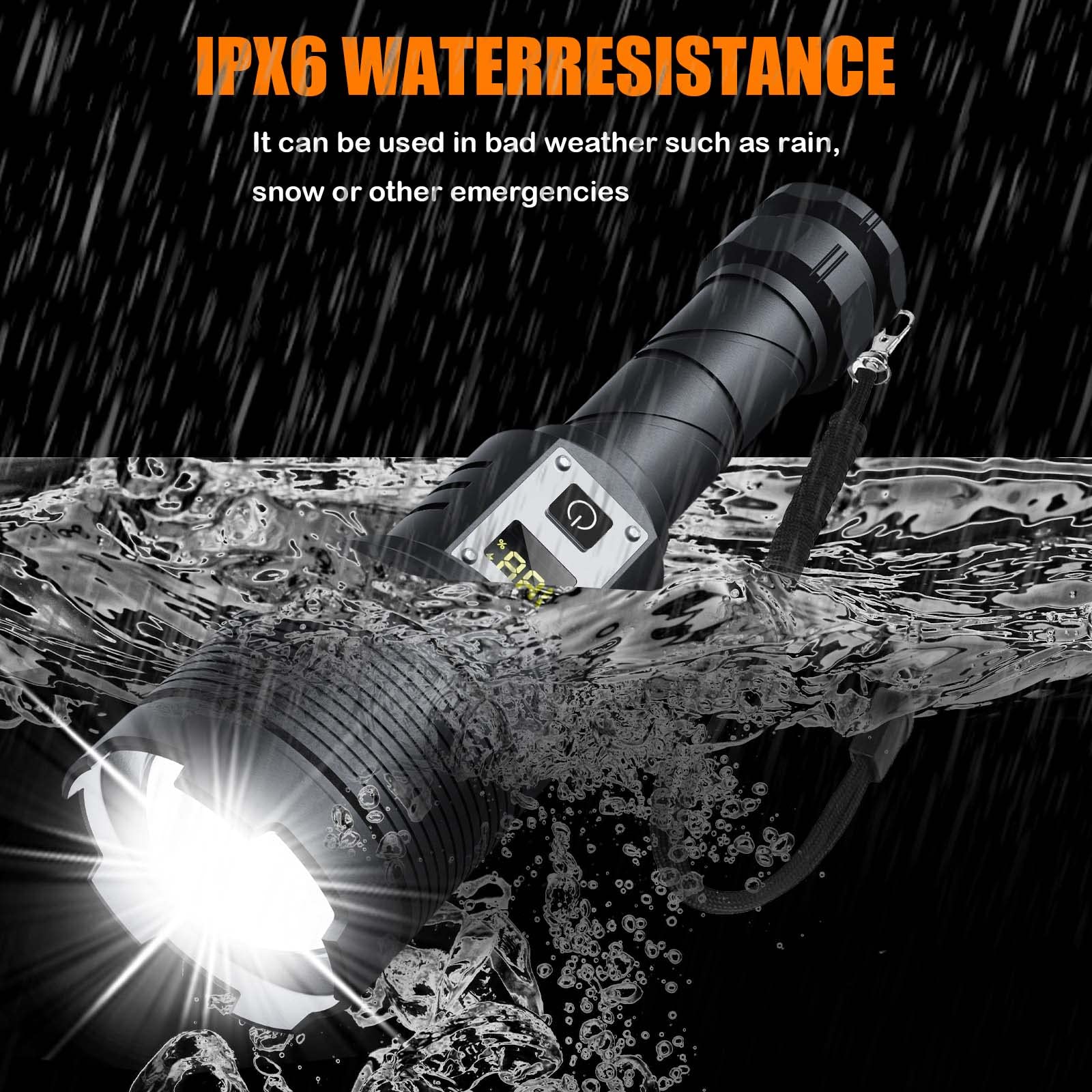 Zlityty Rechargeable Flashlights Max 200000 High Lumens,Super Bright 30W Led Flashlight,High Powered Brightest Flashlight For Emergencies/Camping Gear,Zoomable,Waterproof,5 Modes,Usb Handheld Flash Light