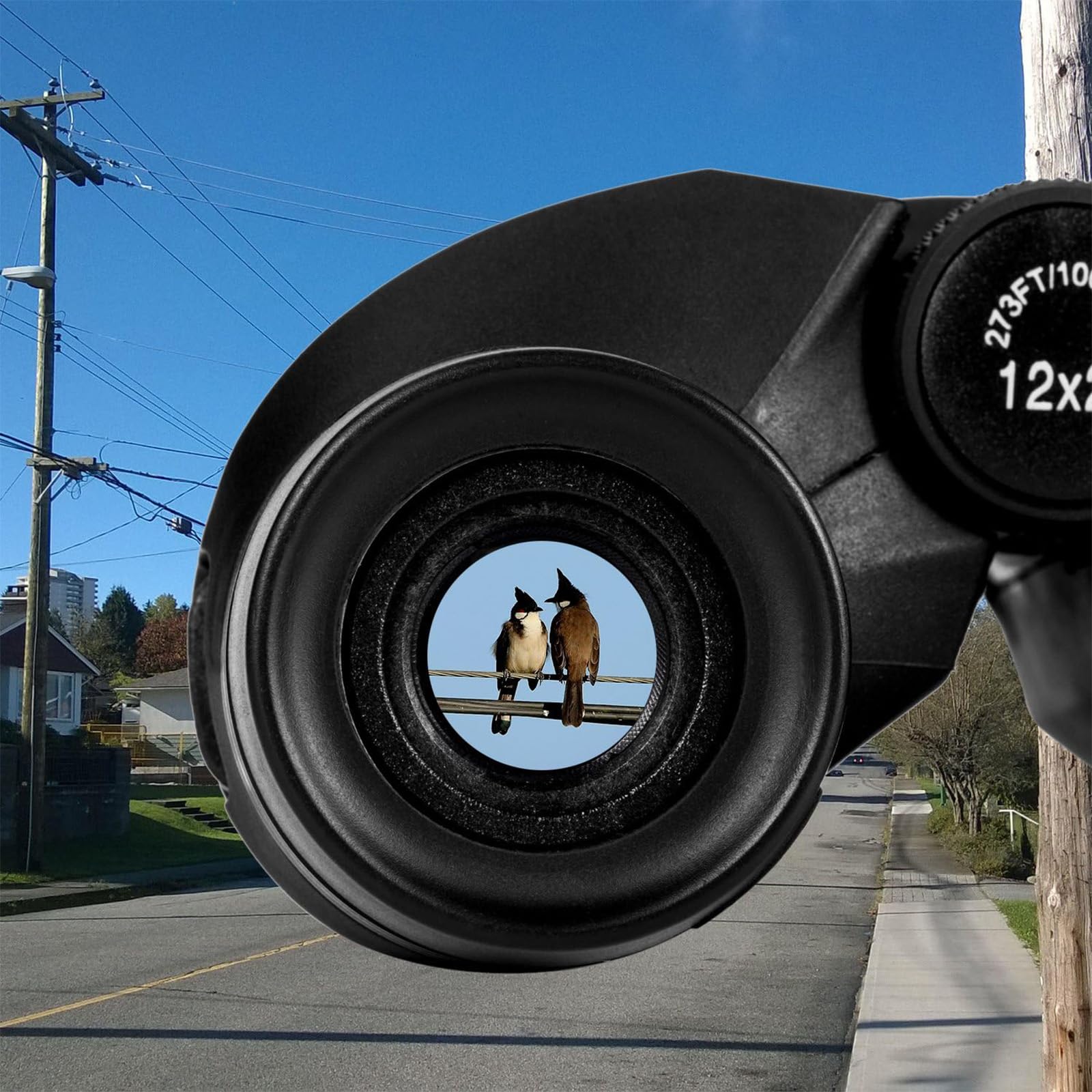 Occer 12X25 Compact Binoculars For Adults And Kids, Large Eyepiece Waterproof Binocular With Low Light Vision,High Powered Easy Focus Binoculars For Bird Watching,Outdoor Hunting,Travel,Sightseeing