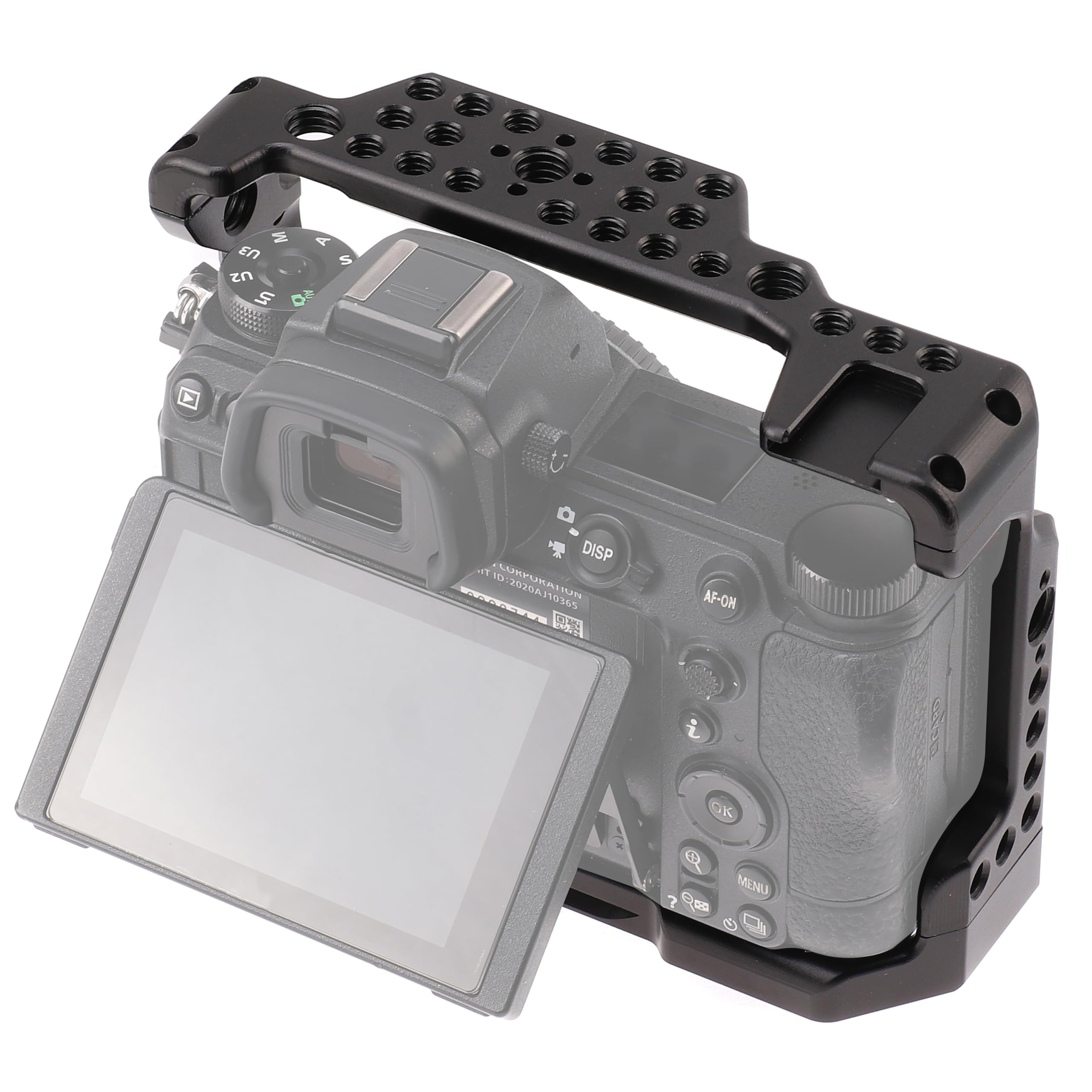 Fotga Camera Cage Video Stabilizer For Nikon Mirrorless Camera Z5 Z6 Z7 Z6Ii Z7Ii With Cold Shoe,Handle Locating Holes,Multiple 1/4" 3/8" Screw Holes