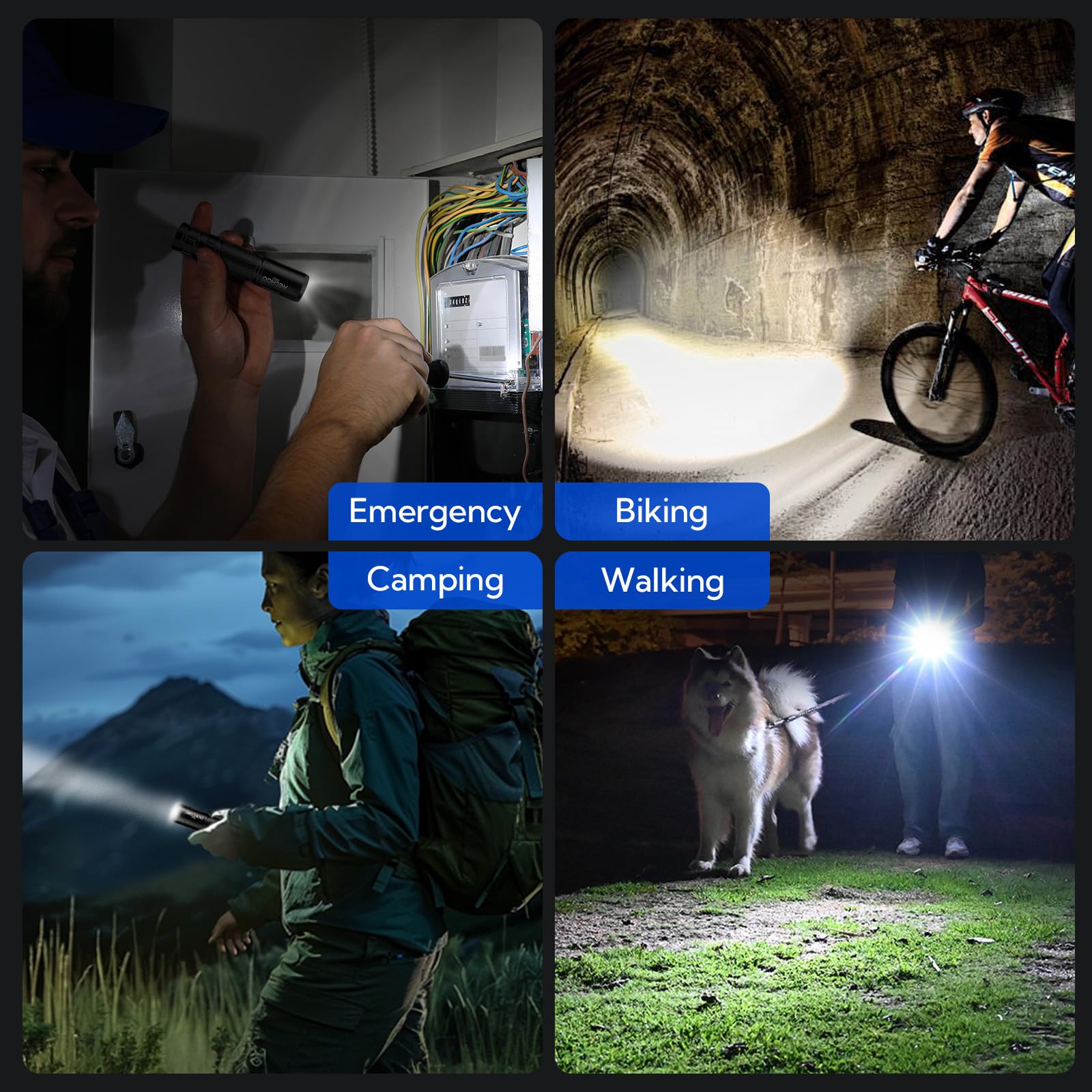 Rechoo Rechargeable Flashlights High Lumens, G800 Rechargeable Flashlight With 3 Lighting Modes, Mini Led Flashlight, Pocket-Size Edc Flash Light For Home, Emergency, Camping Gear (Battery Included)
