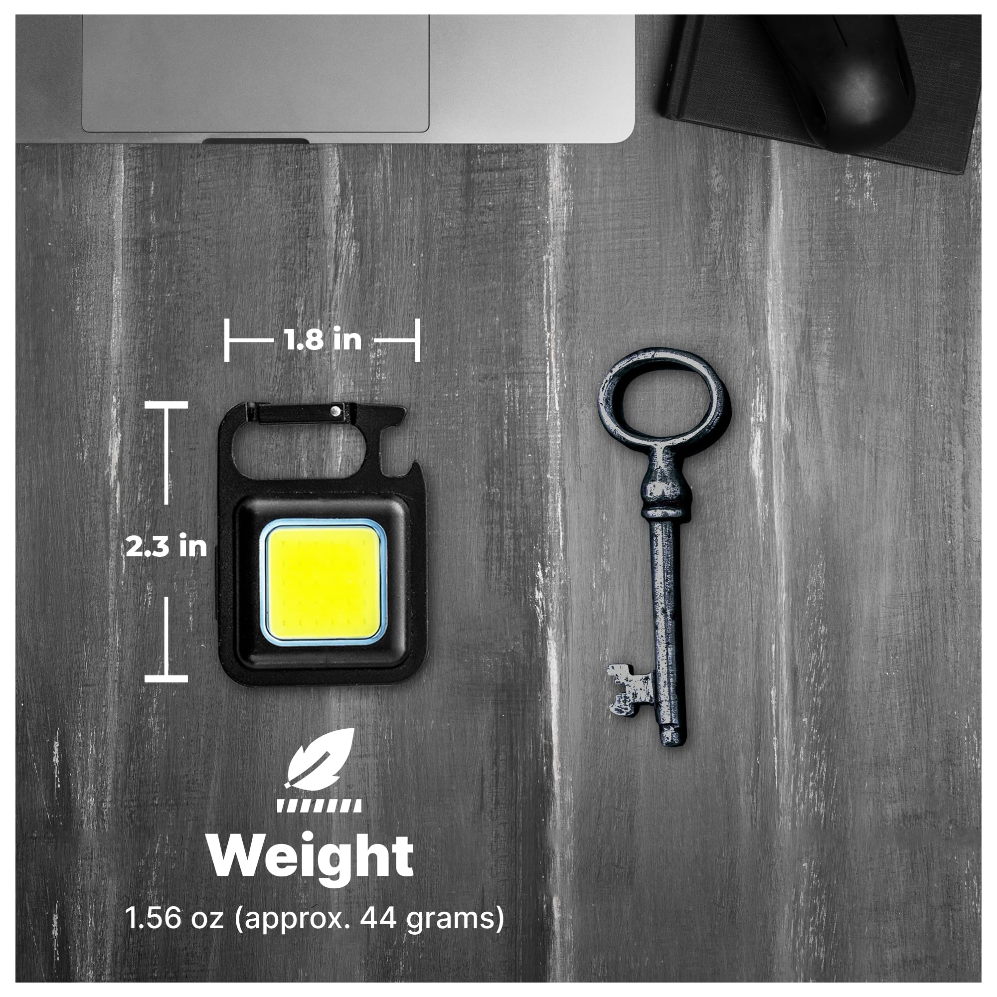 Netadobe Cob Keychain Work Light - Keychains Purse High Lumen, Bottle Opener Edc, Essential Keychain Accessories & Camping Gadgets, Purse & Handbag Light (Pack Of 1)